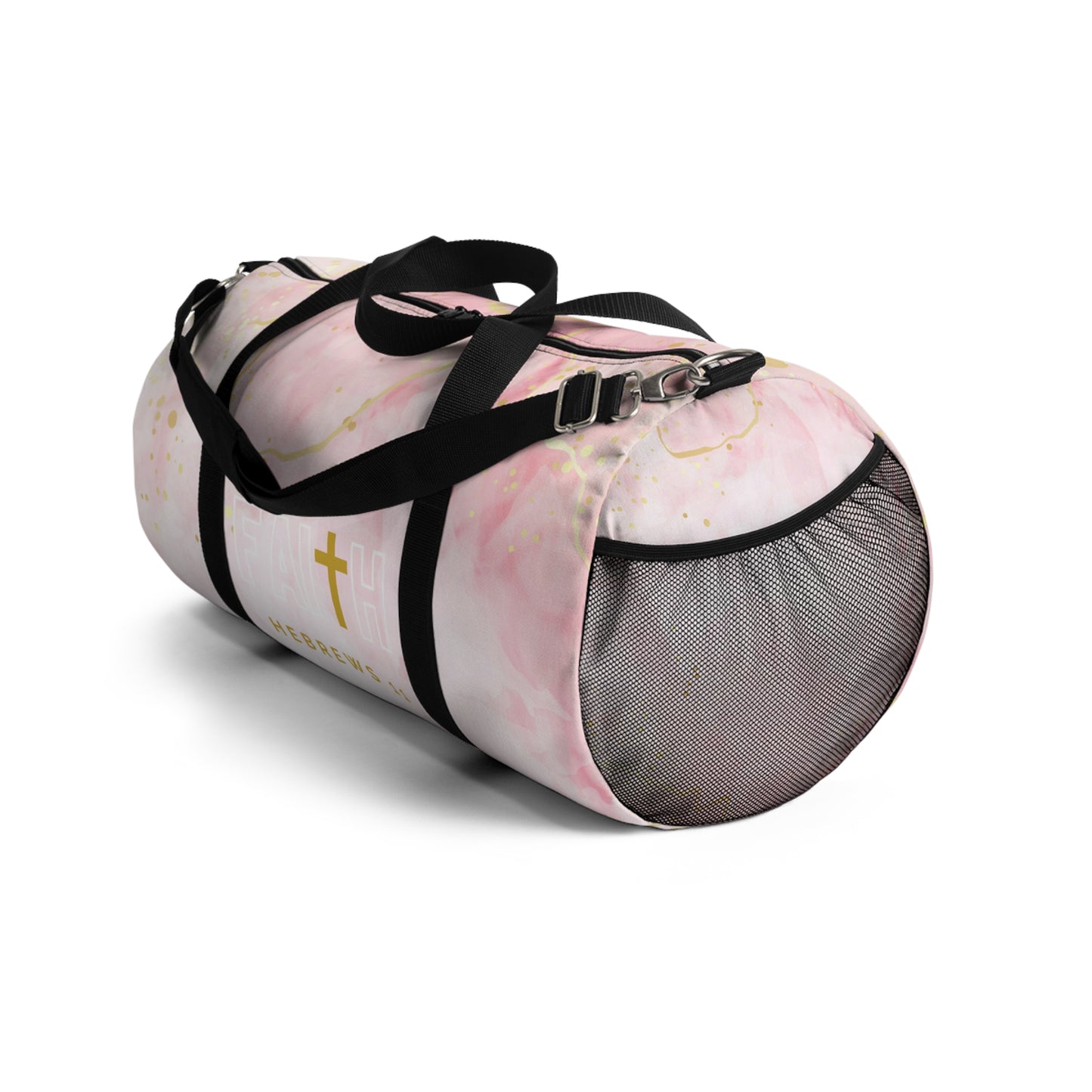FAITH/Hebrews 11- Duffel Bag (pink marble)
