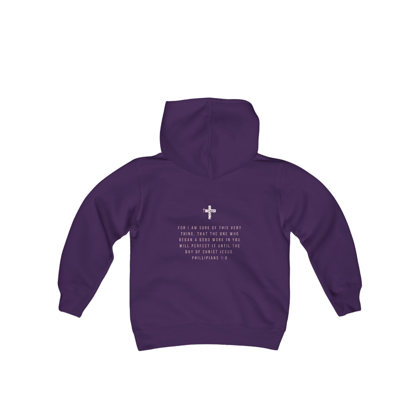 Work in Progress...- Youth Hoodie (rose letters)