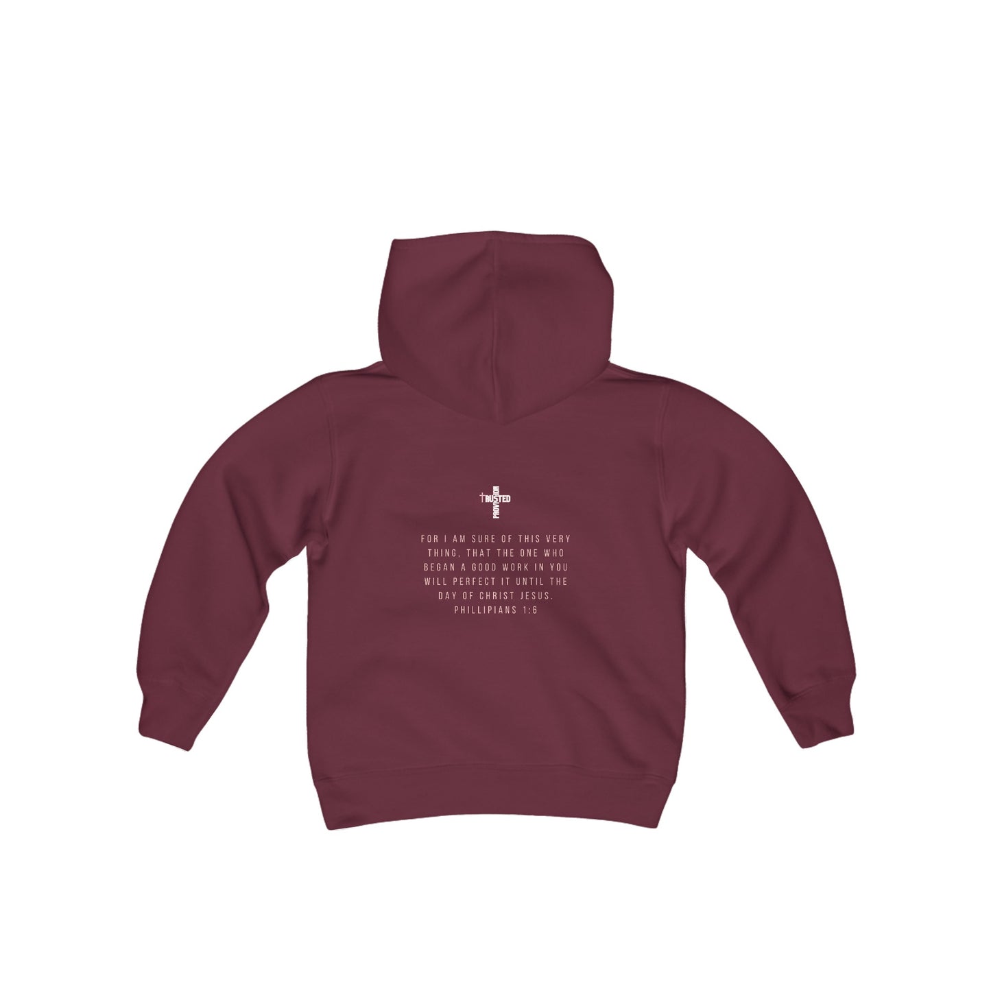Work in Progress...- Youth Hoodie (rose letters)