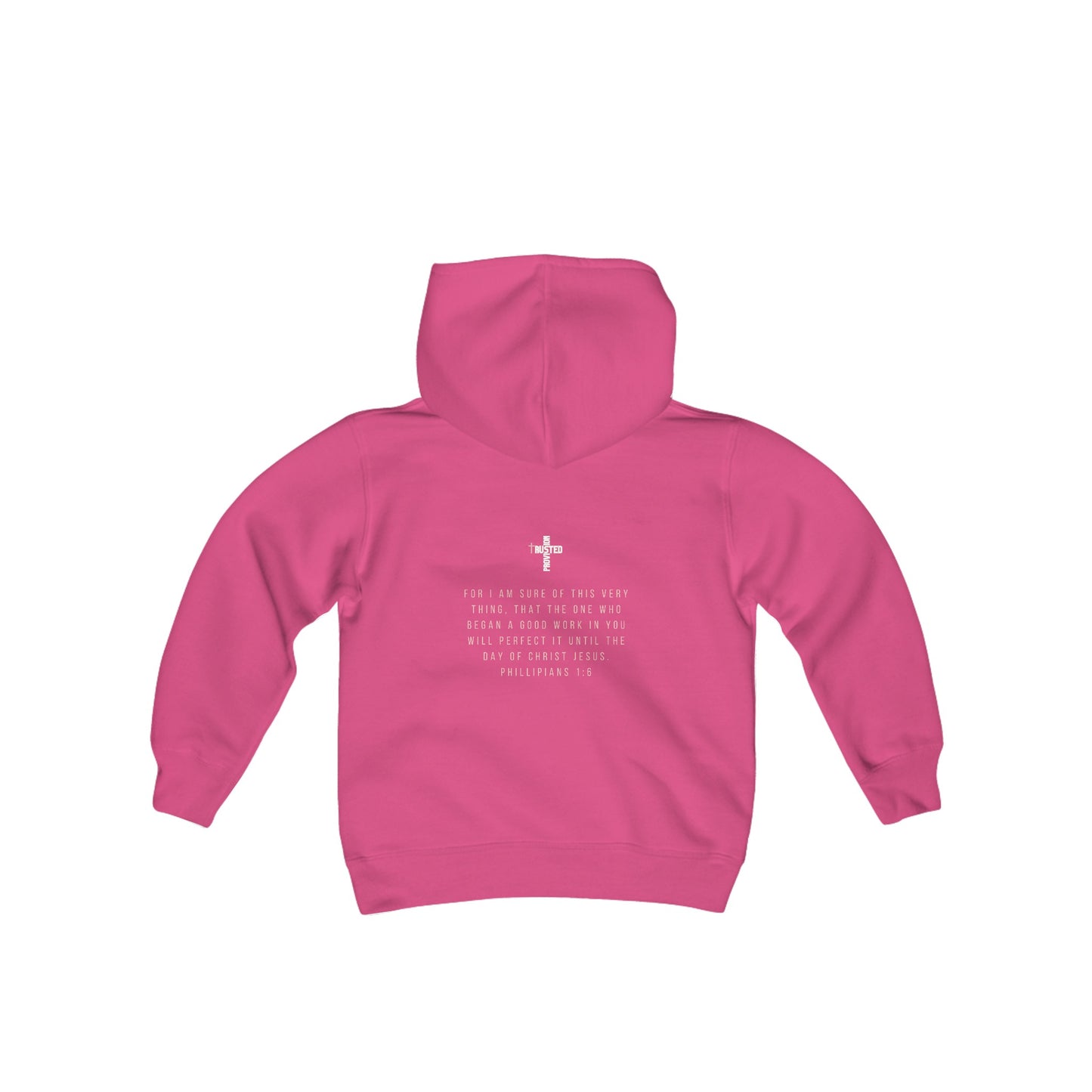Work in Progress...- Youth Hoodie (rose letters)