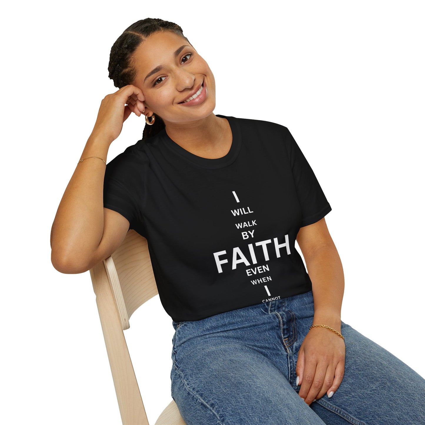 I will walk by FAITH- Unisex Softstyle T-Shirt