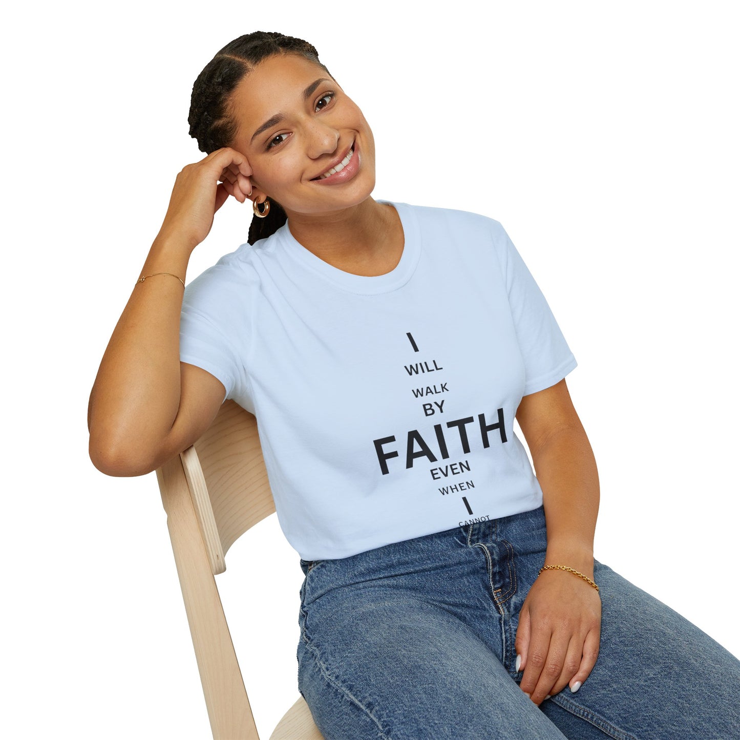 I will walk by FAITH- Unisex Softstyle T-Shirt