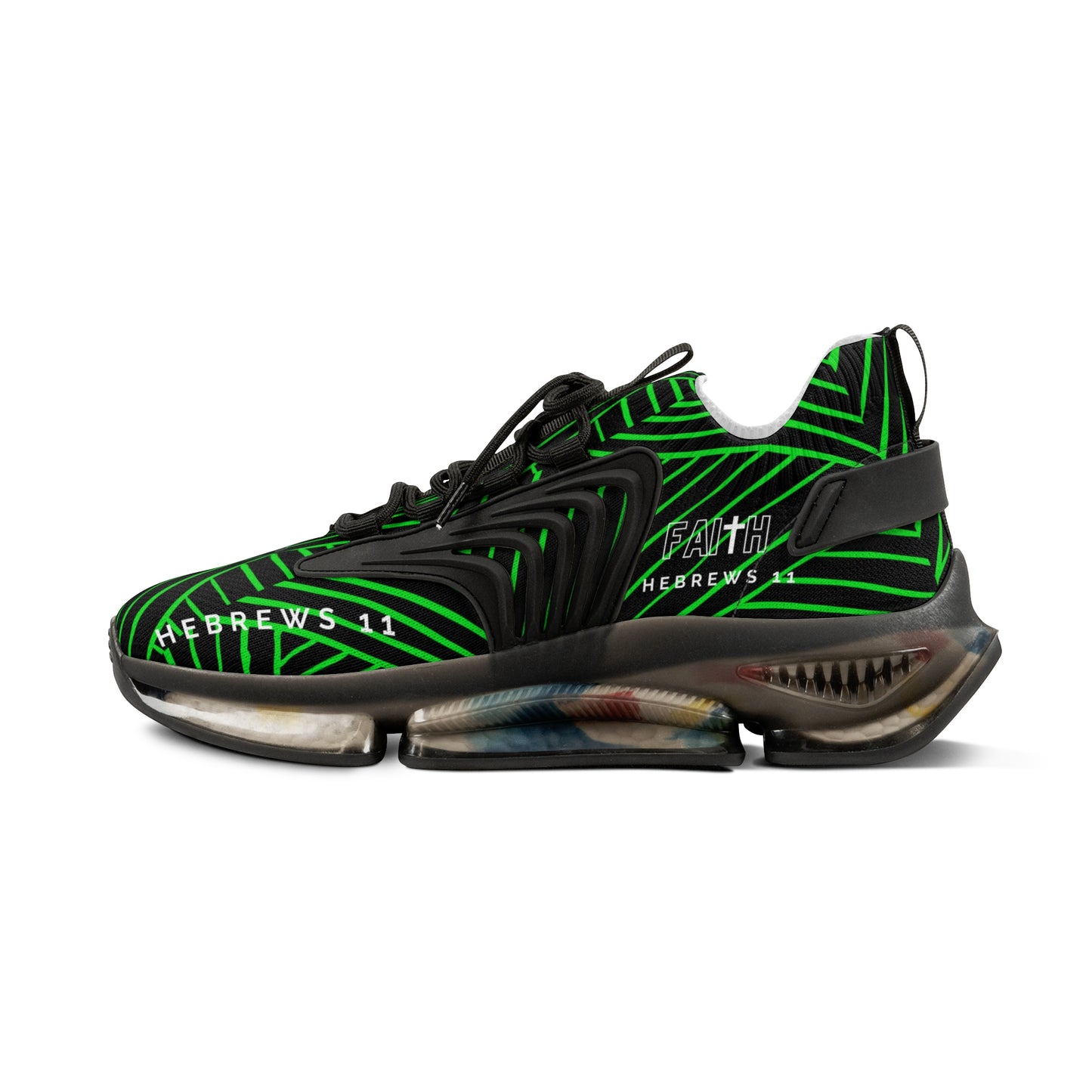 FAITH/Hebrews 11- Men's Sneakers (green lines)
