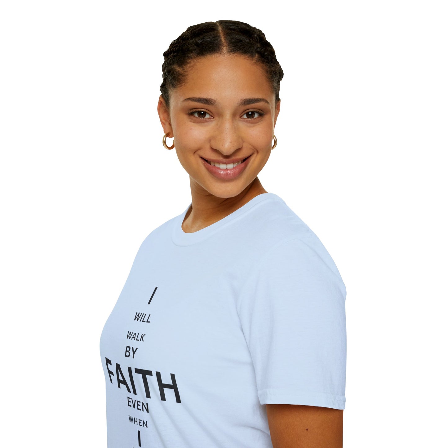 I will walk by FAITH- Unisex Softstyle T-Shirt