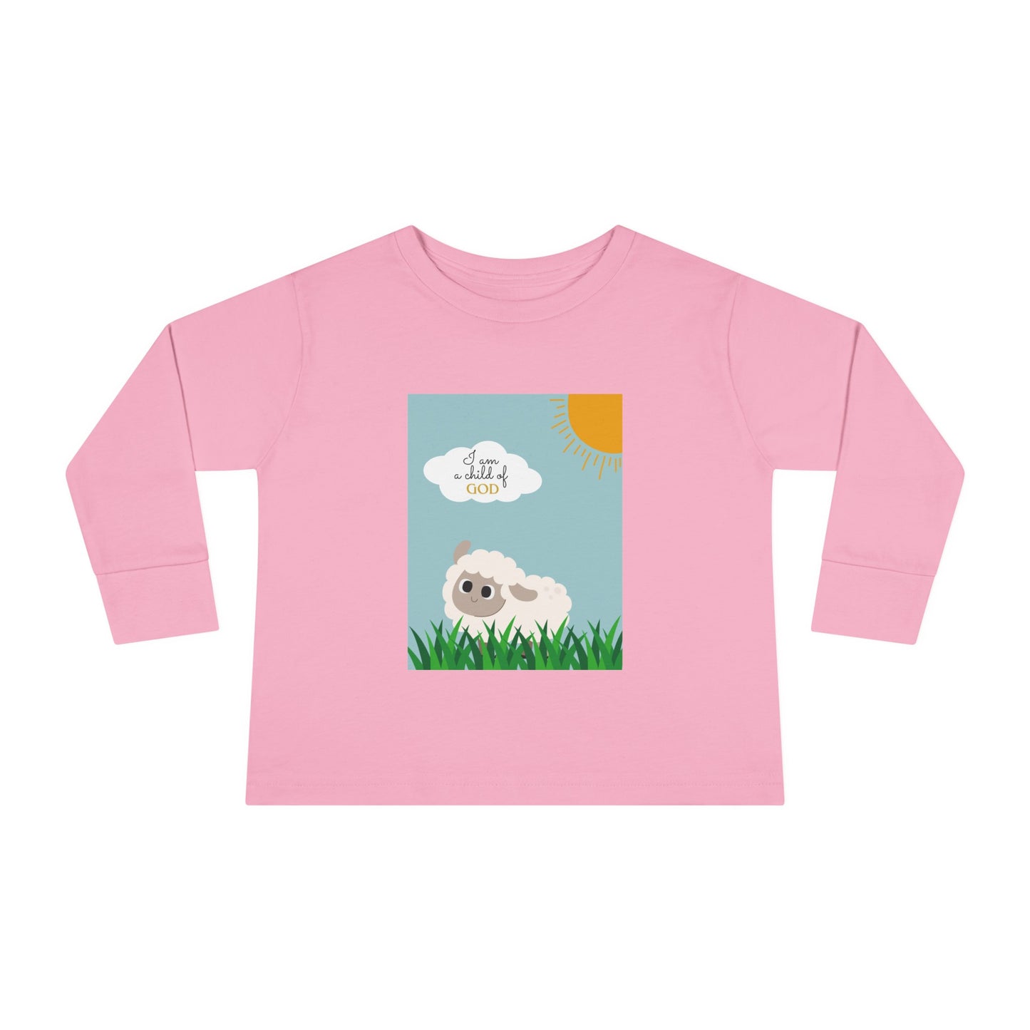 I am a child of God- Toddler Long Sleeve Tee (adorable sheep)