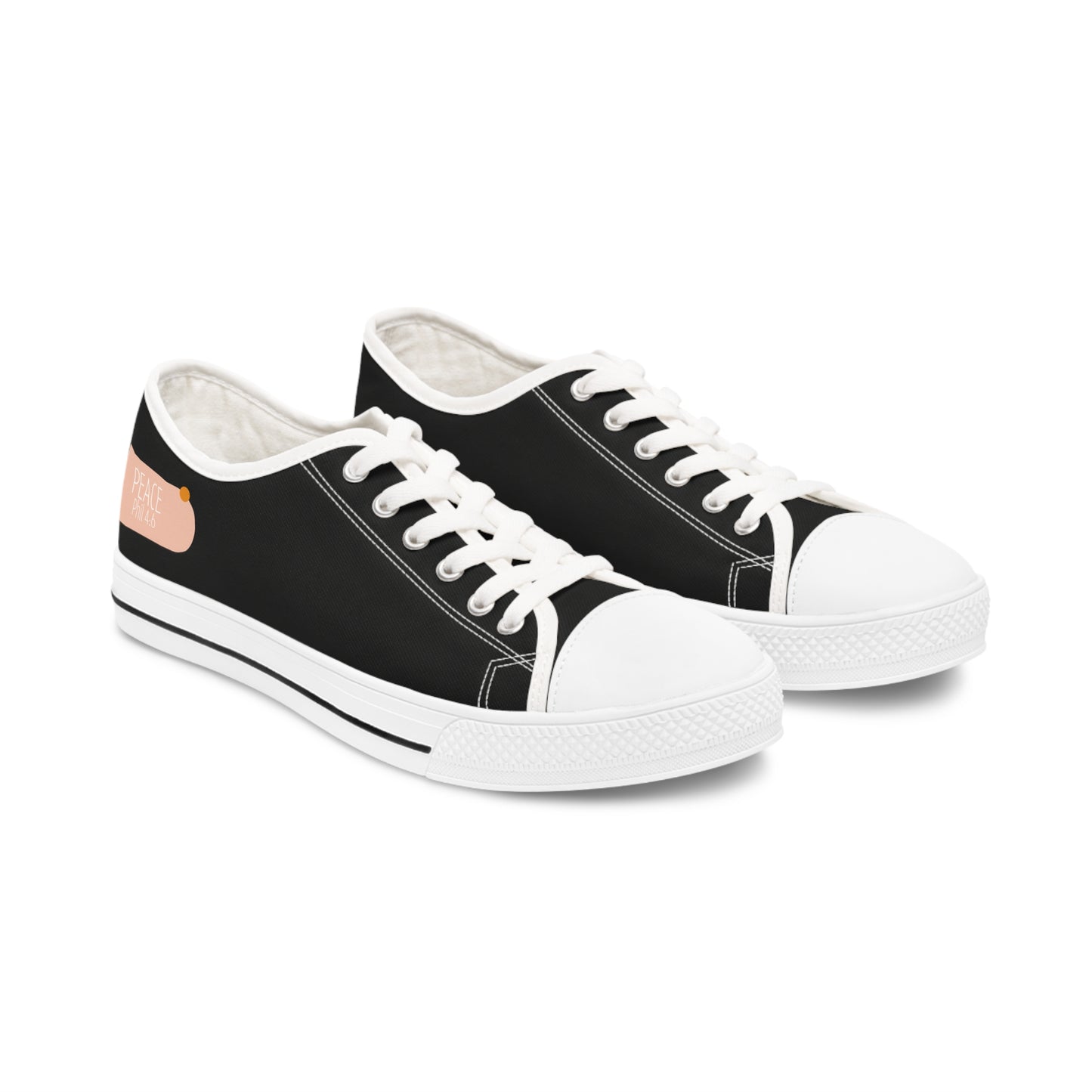 Peace (Phil 4:6)- Women's Low Top Sneakers (black)