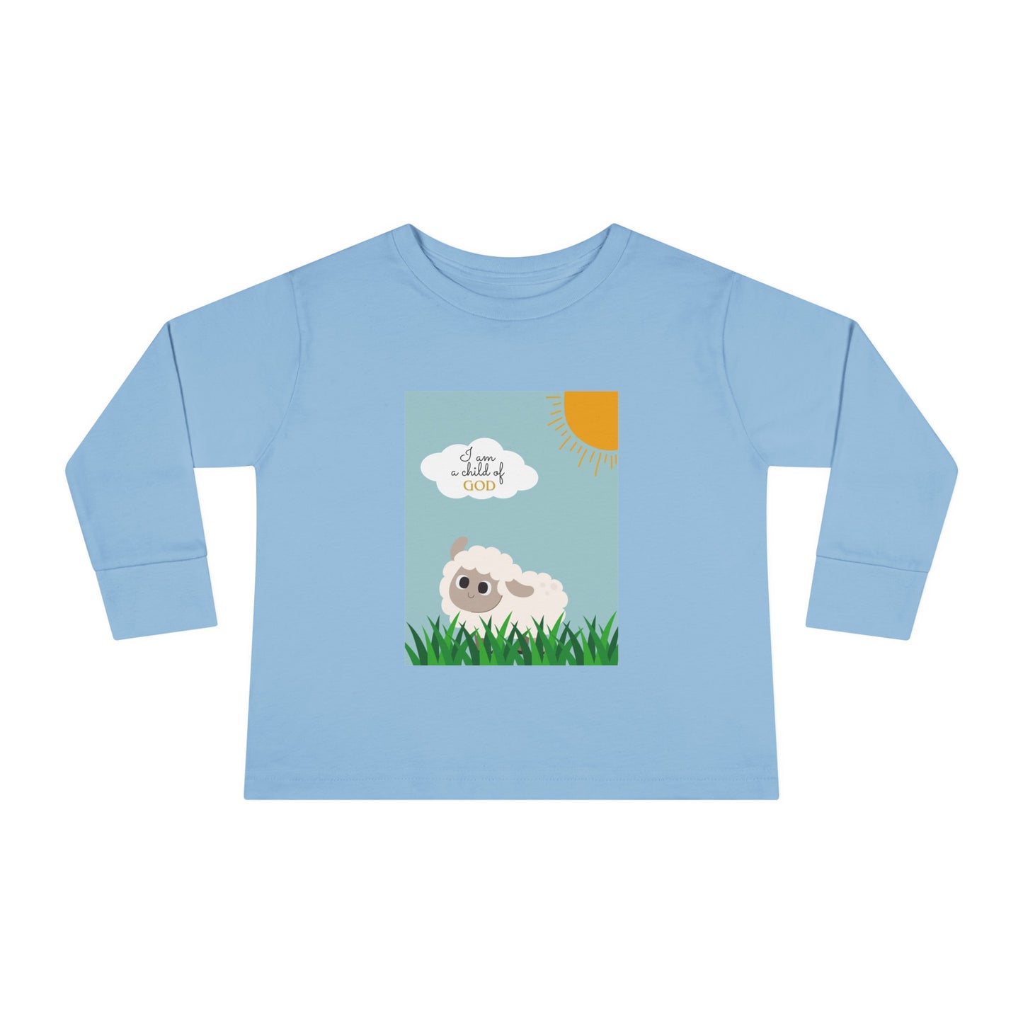 I am a child of God- Toddler Long Sleeve Tee (adorable sheep)