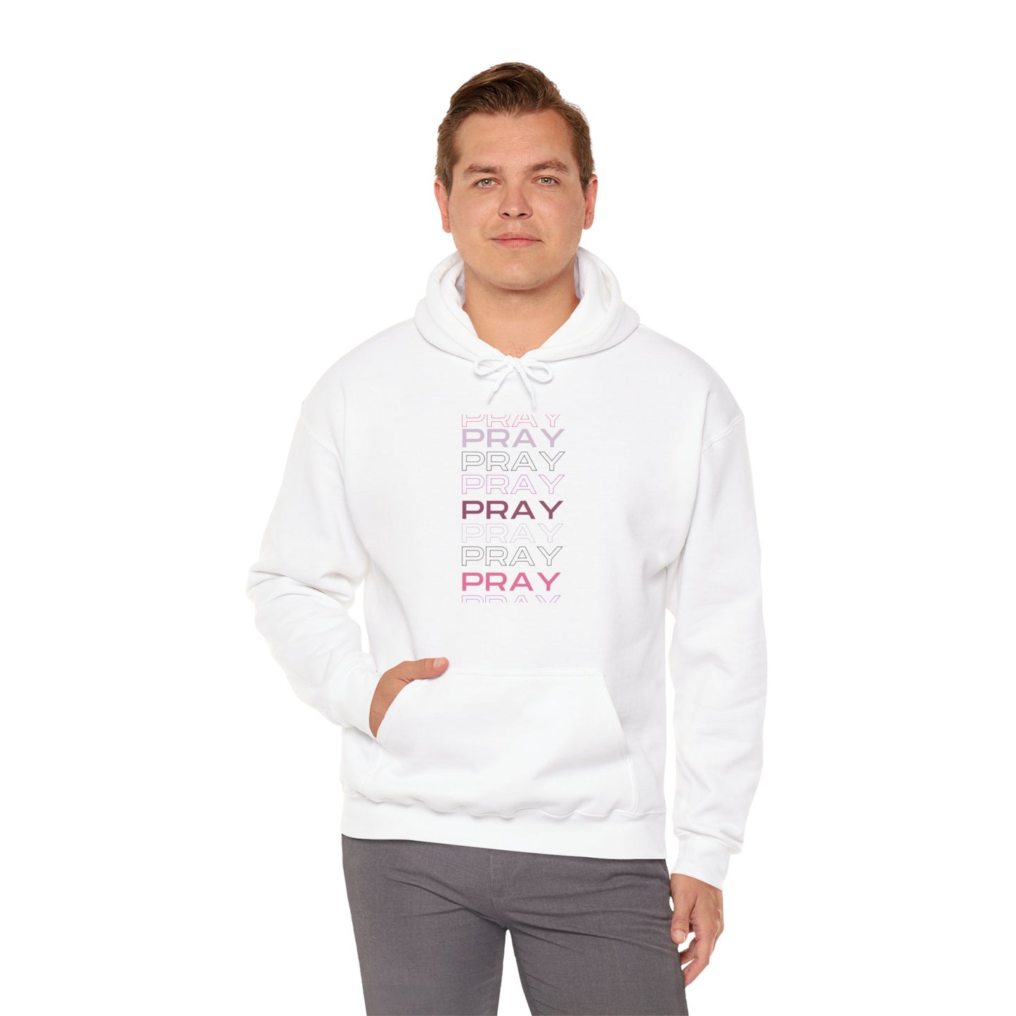 Pray- Unisex Hoodie (white & gray letters)