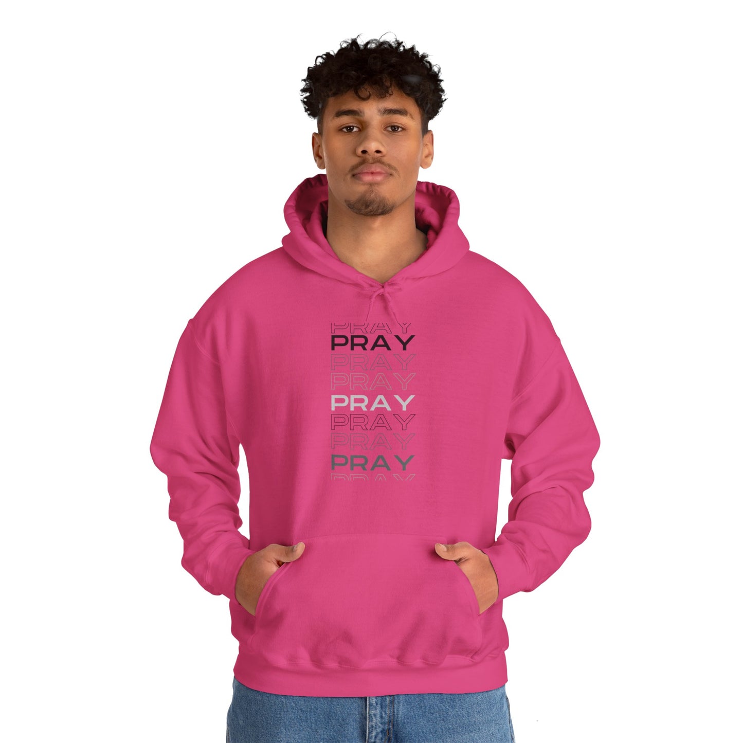 Pray- Unisex Hoodie (white & gray letters)