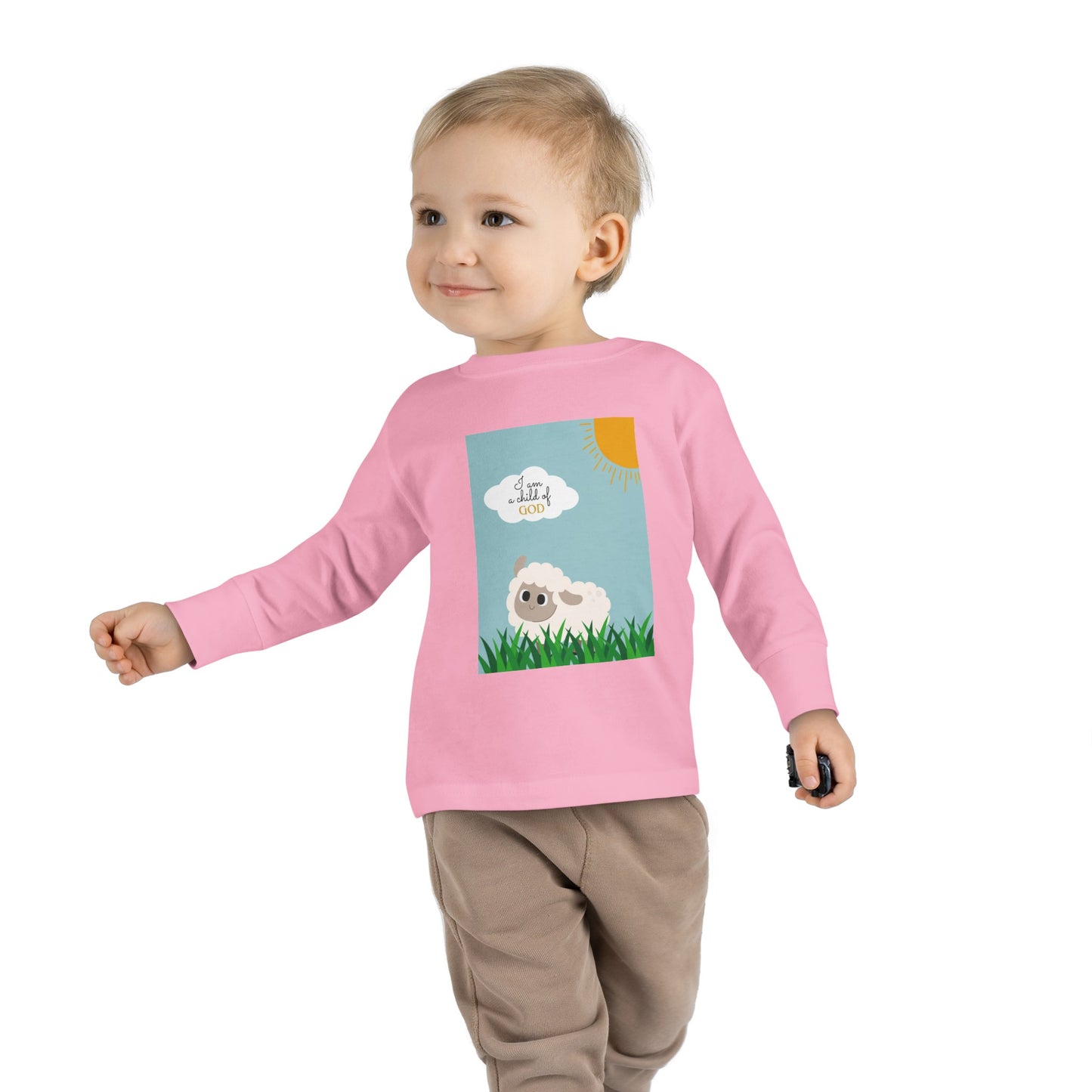 I am a child of God- Toddler Long Sleeve Tee (adorable sheep)