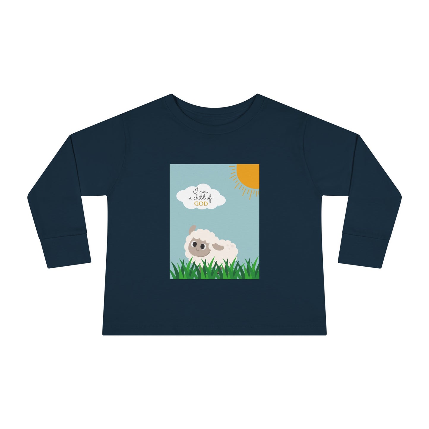 I am a child of God- Toddler Long Sleeve Tee (adorable sheep)