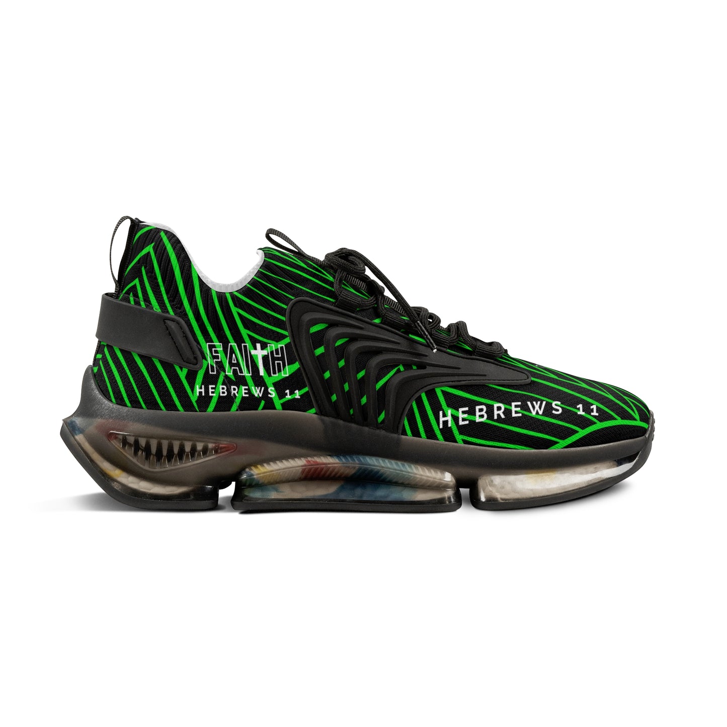 FAITH/Hebrews 11- Men's Sneakers (green lines)