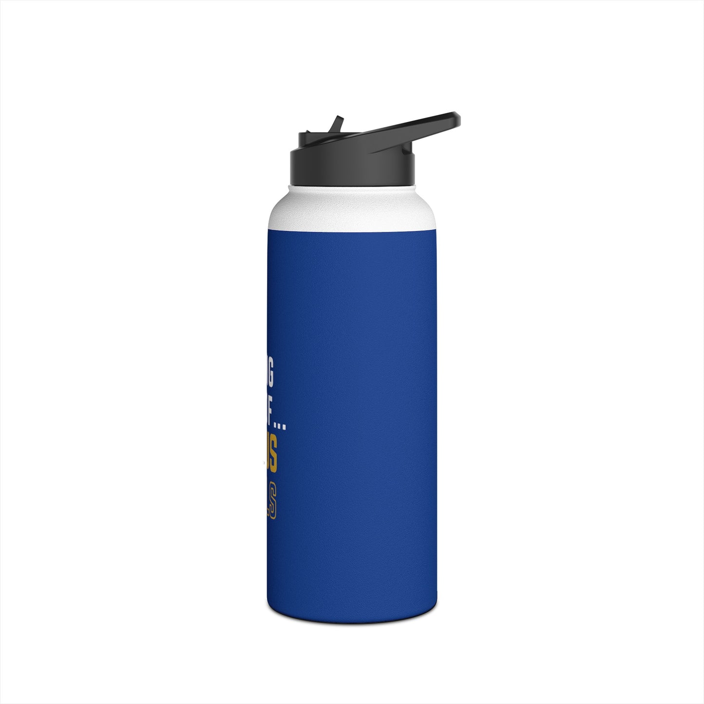 I'm living proof...Jesus Heals- 32 oz Stainless Steel Bottle (dark blue & gold)