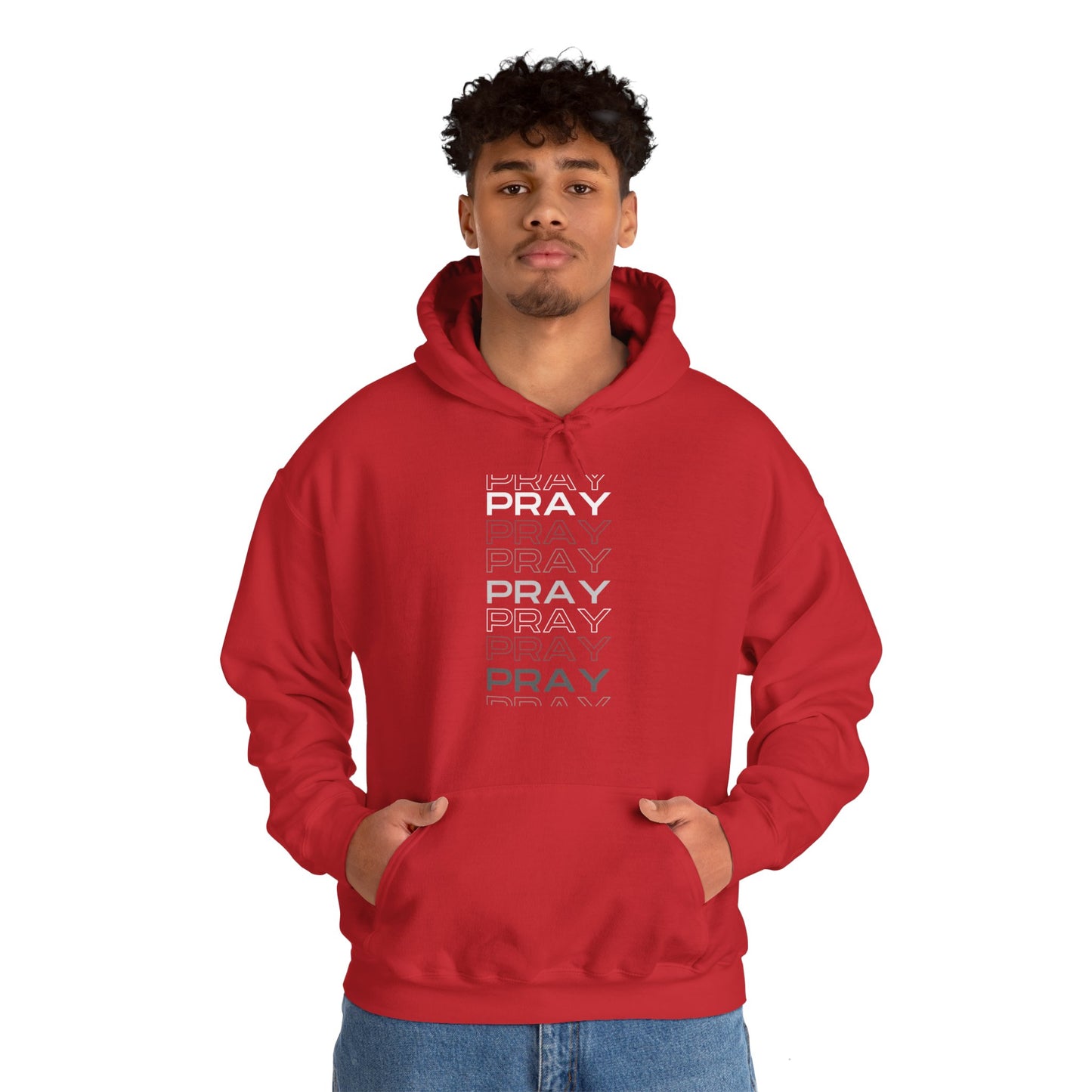 Pray- Unisex Hoodie (white & gray letters)