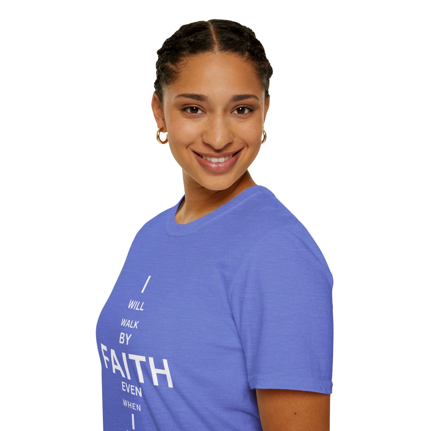 I will walk by FAITH- Unisex Softstyle T-Shirt