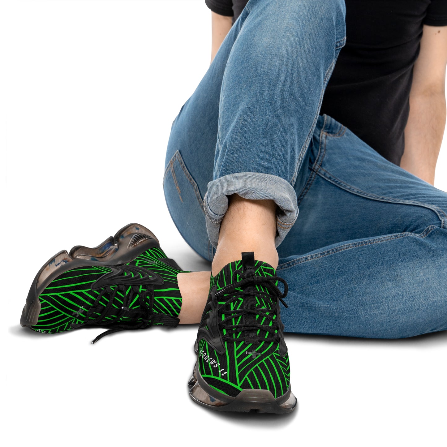 FAITH/Hebrews 11- Men's Sneakers (green lines)