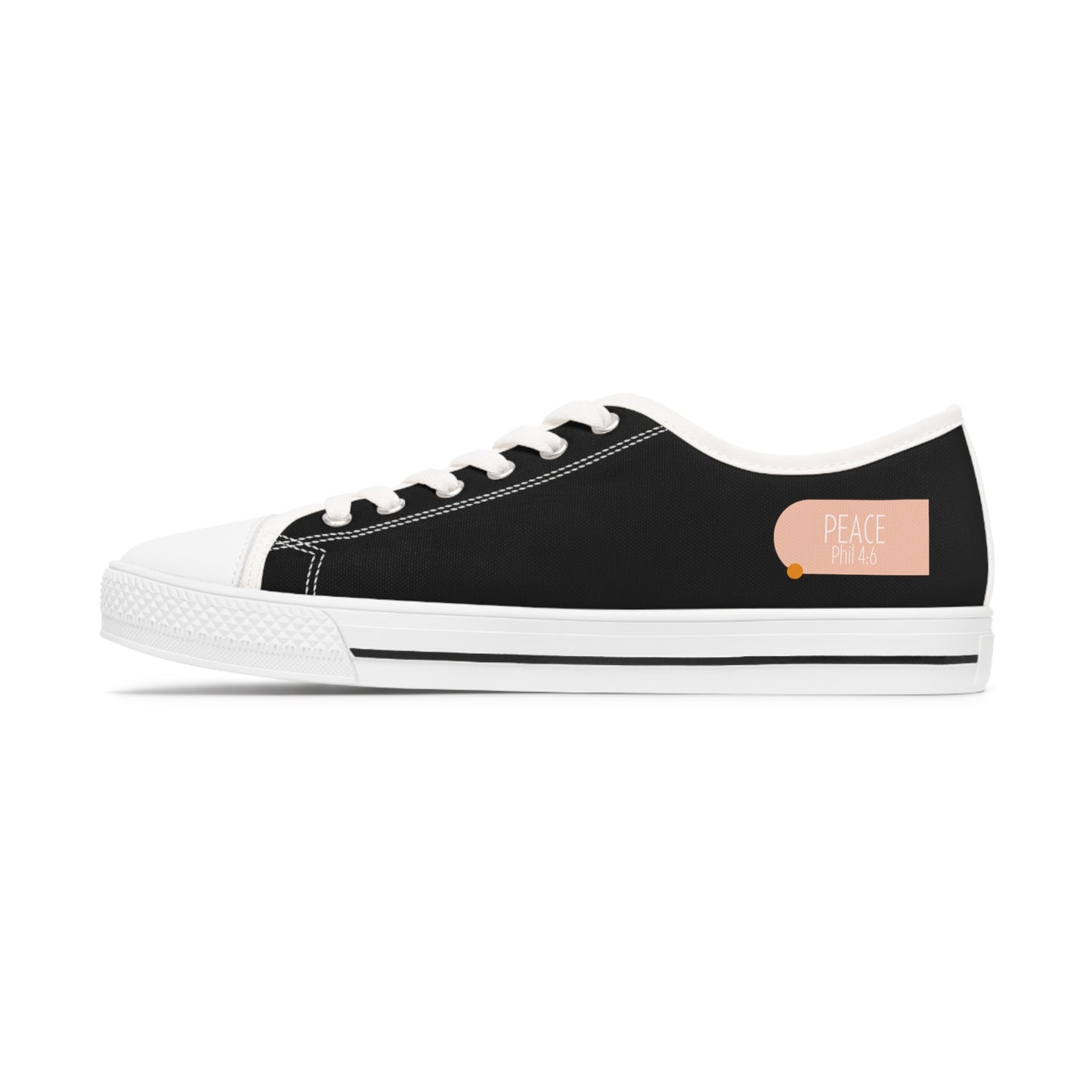 Peace (Phil 4:6)- Women's Low Top Sneakers (black)