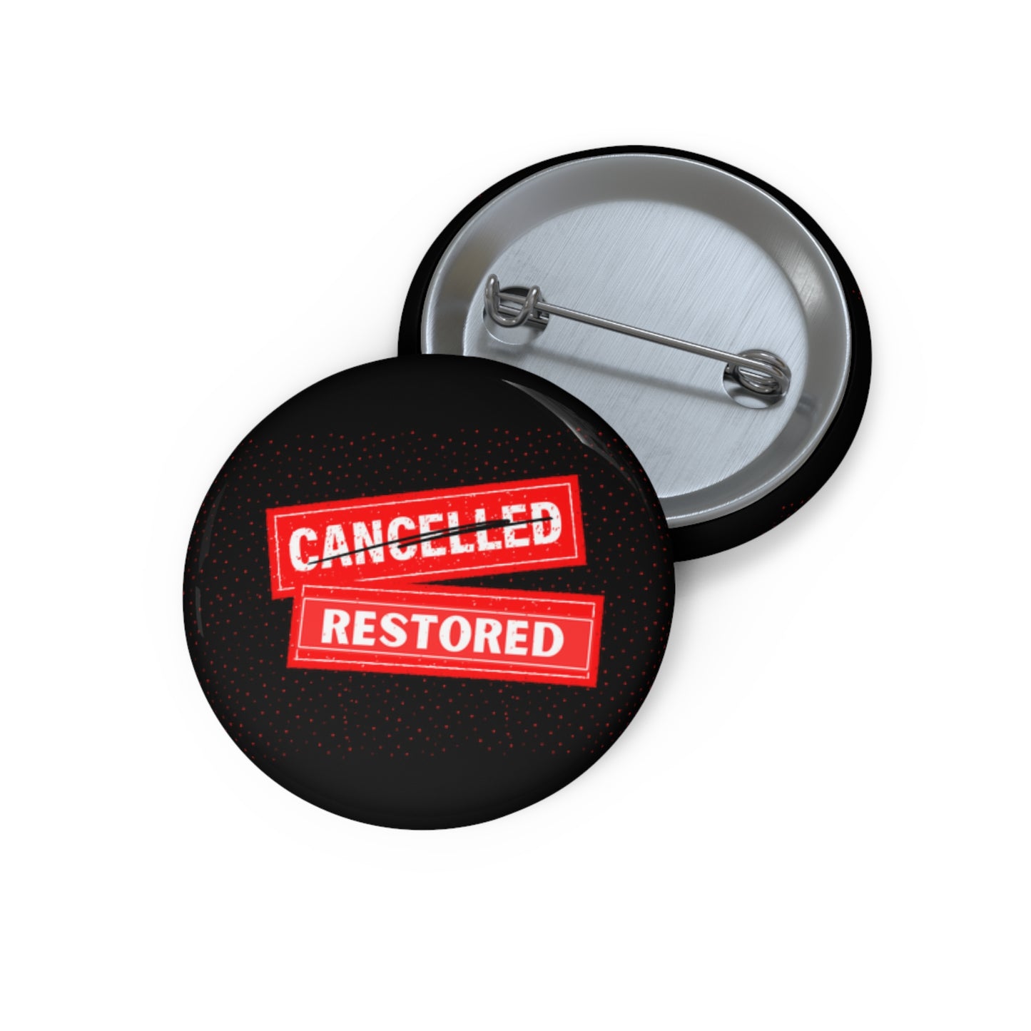 Restored- Pin Button (black)