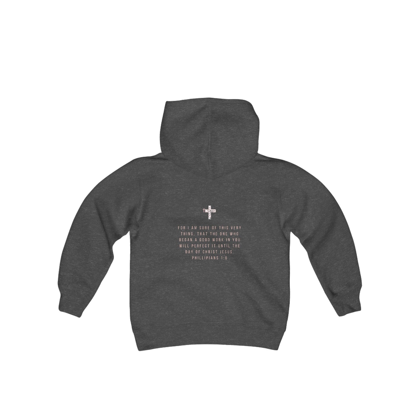Work in Progress...- Youth Hoodie (rose letters)