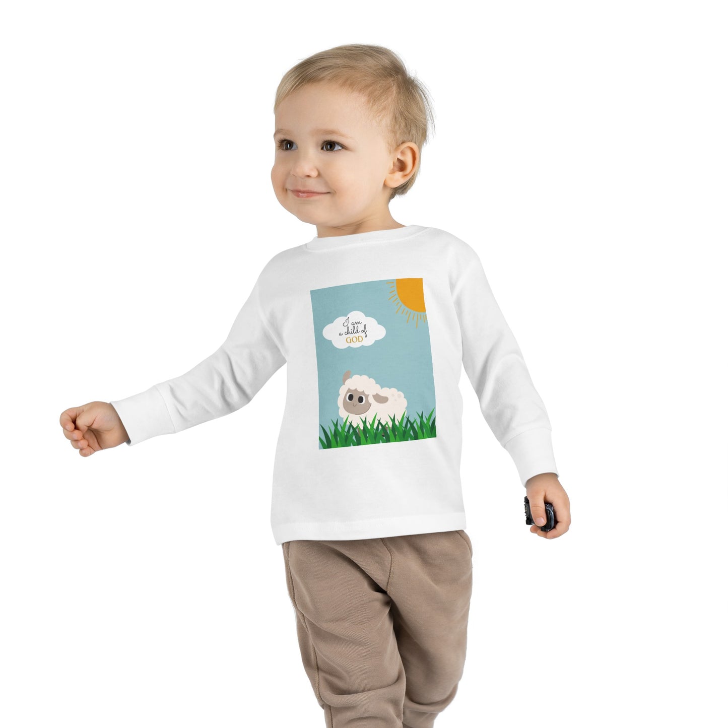 I am a child of God- Toddler Long Sleeve Tee (adorable sheep)