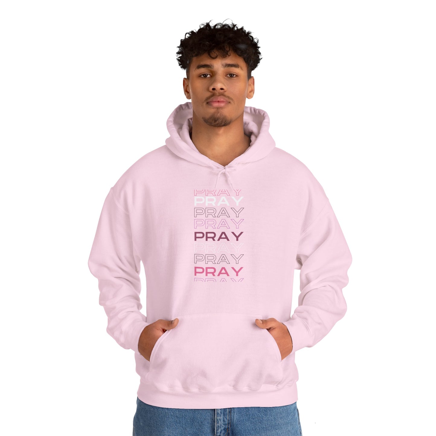 Pray- Unisex Hoodie (white & gray letters)