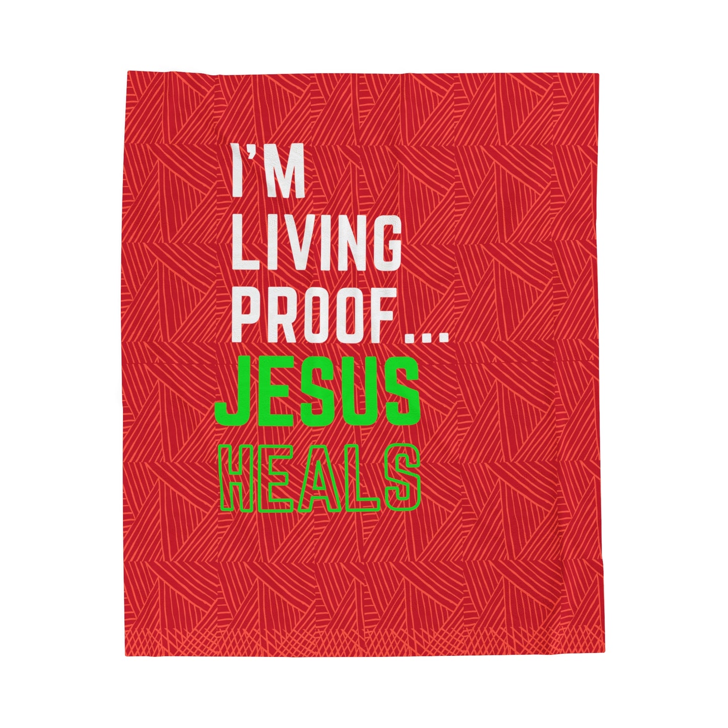 I am living proof...Jesus Heals- Plush Blanket (red)