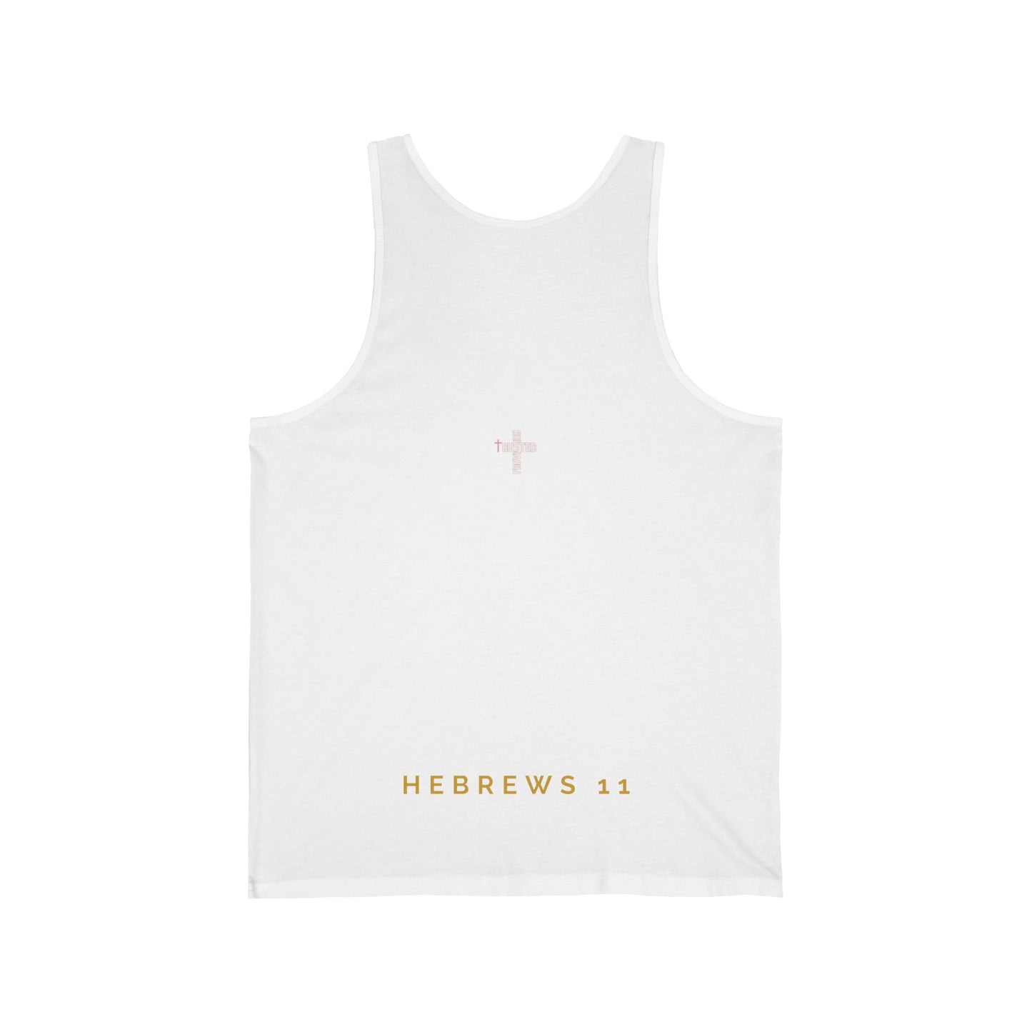 FAITH/Hebrews 11- Women's Jersey Tank (rose & gold)