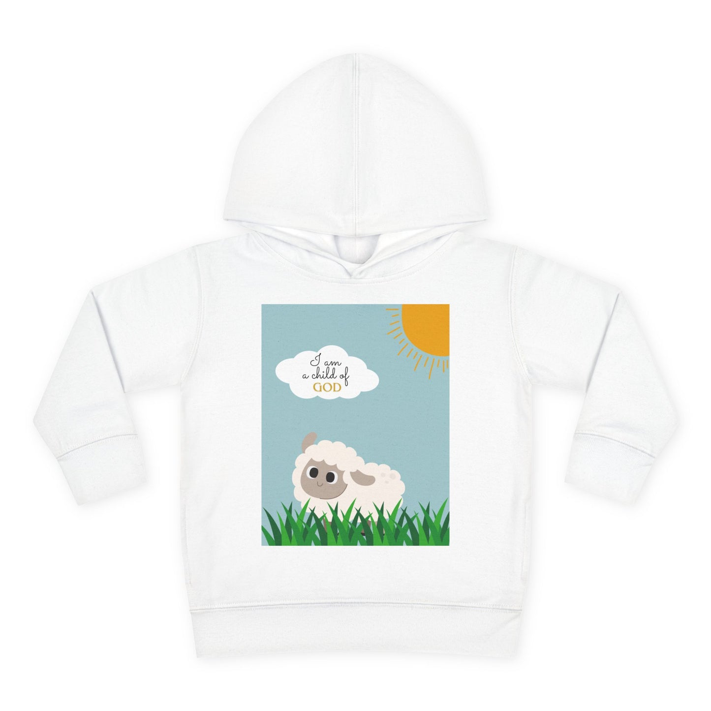 I am a child of God- Toddler Pullover Fleece Hoodie (adorable sheep)