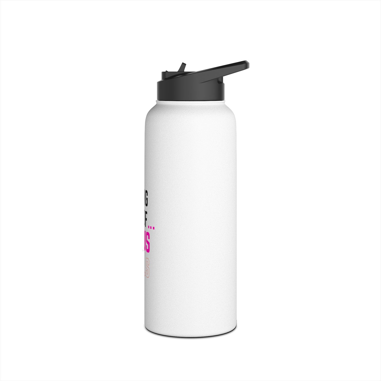 I'm living proof...Jesus Heals- 32 oz Stainless Steel Bottle (white & pink)