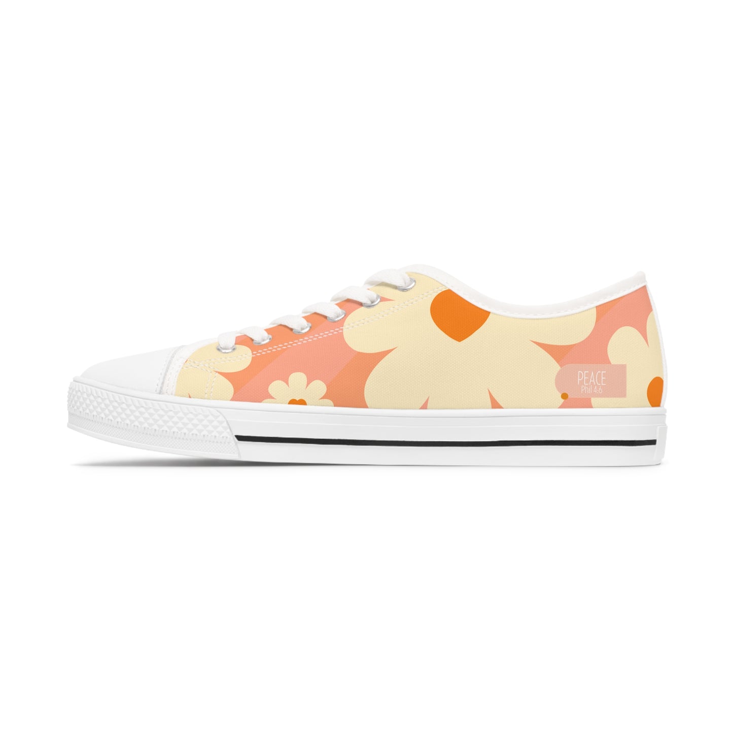 Peace (Phil 4:6) Women's Low Top Sneakers- (hippie daisies)