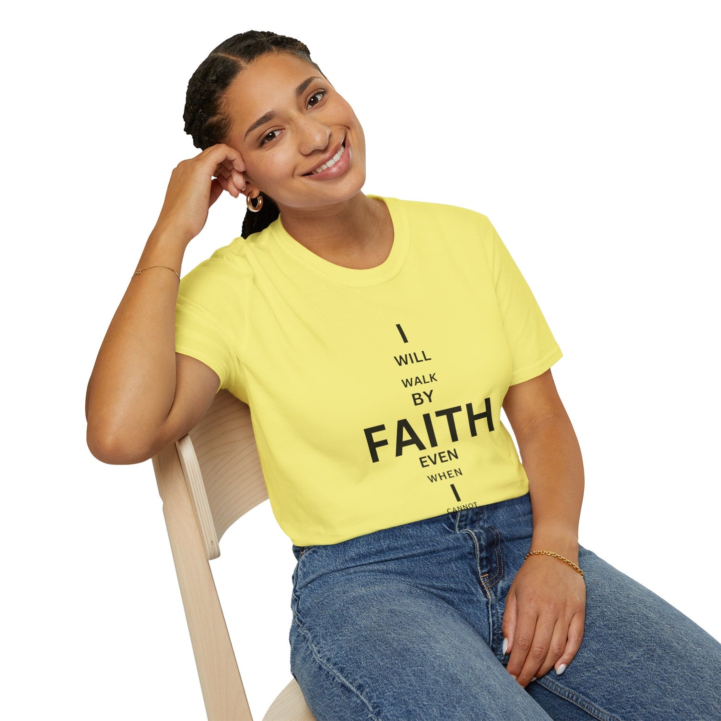 I will walk by FAITH- Unisex Softstyle T-Shirt