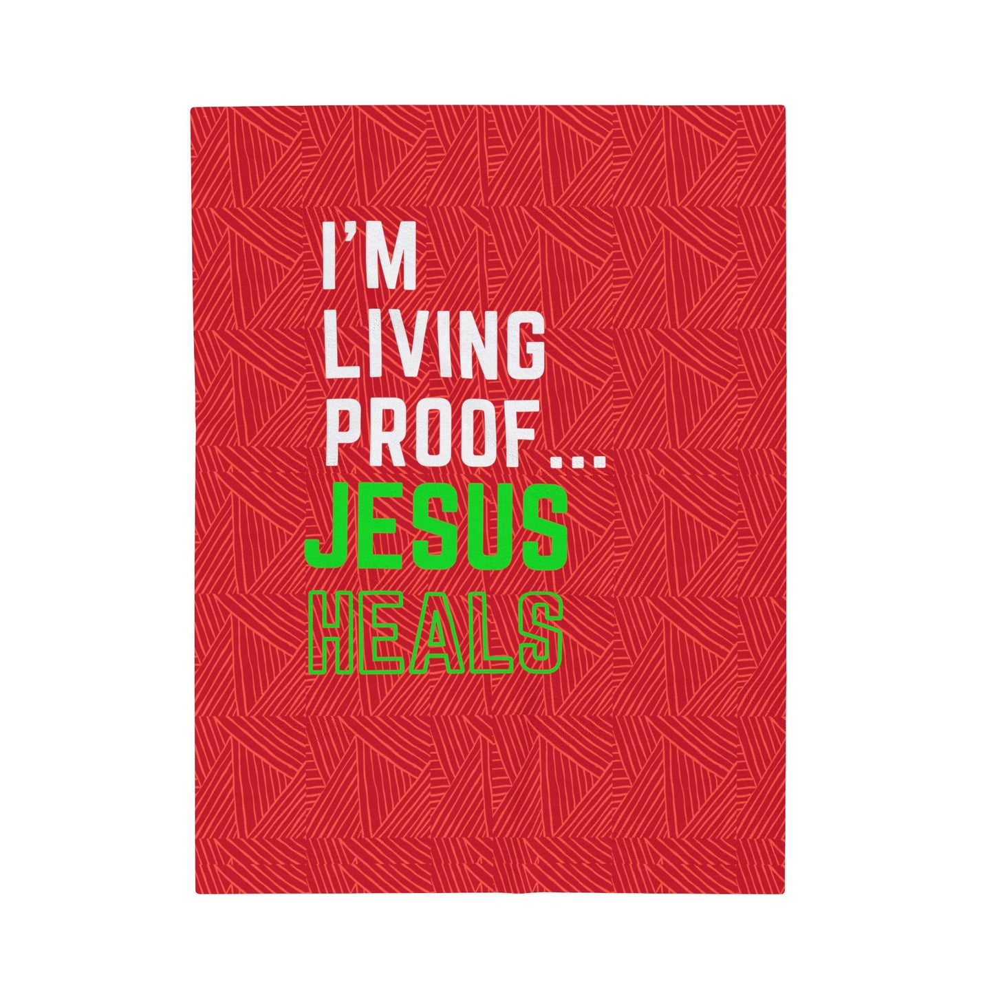 I am living proof...Jesus Heals- Plush Blanket (red)