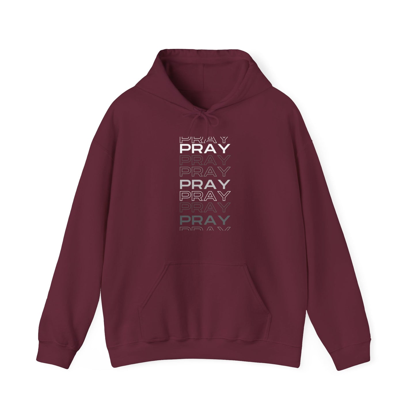Pray- Unisex Hoodie (white & gray letters)