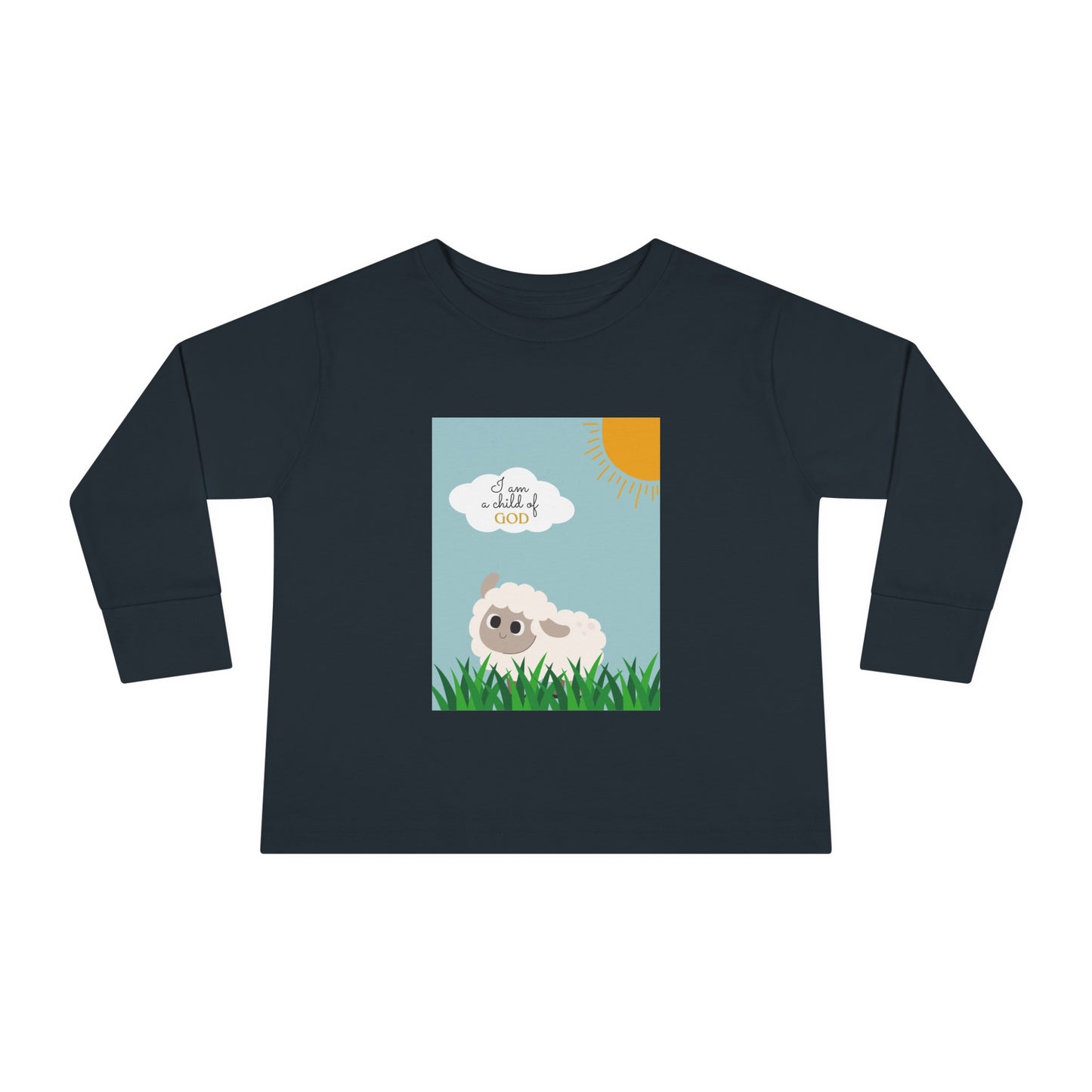 I am a child of God- Toddler Long Sleeve Tee (adorable sheep)