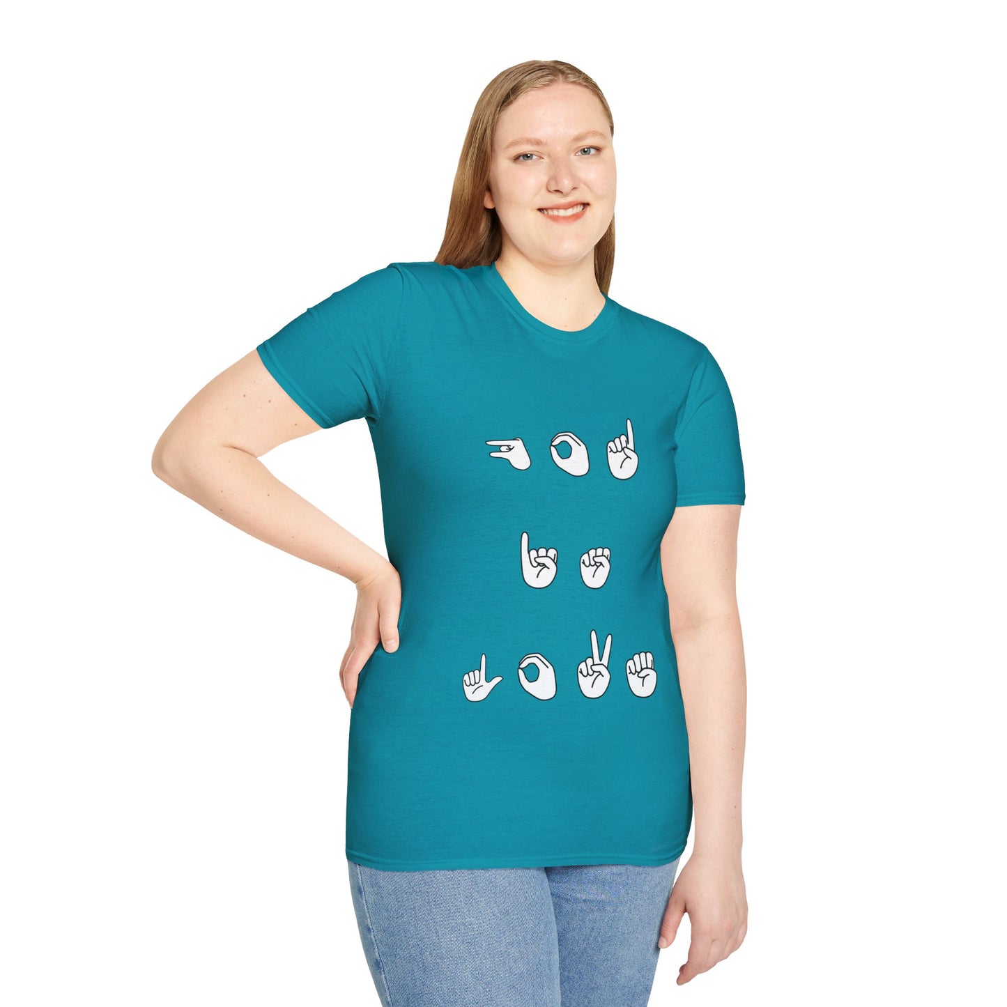 God is Love- Unisex Softstyle T-Shirt (sign language)