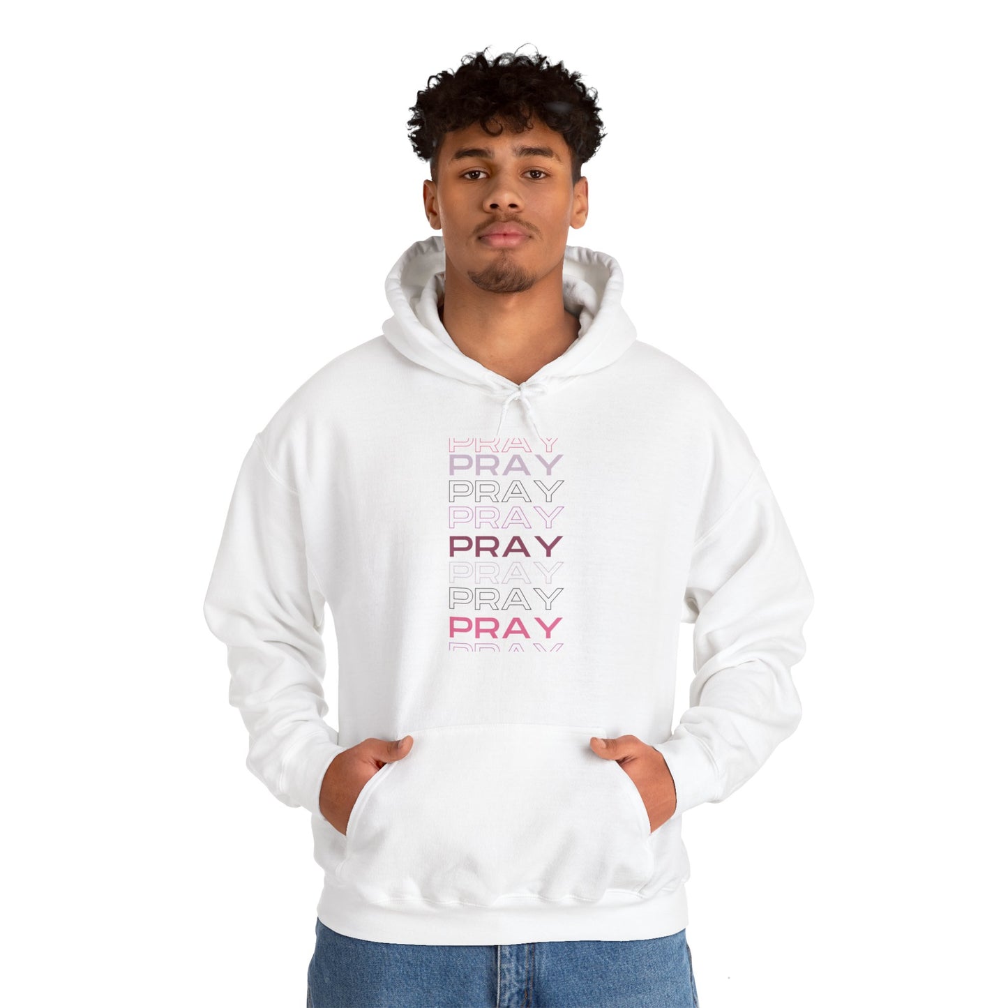 Pray- Unisex Hoodie (white & gray letters)