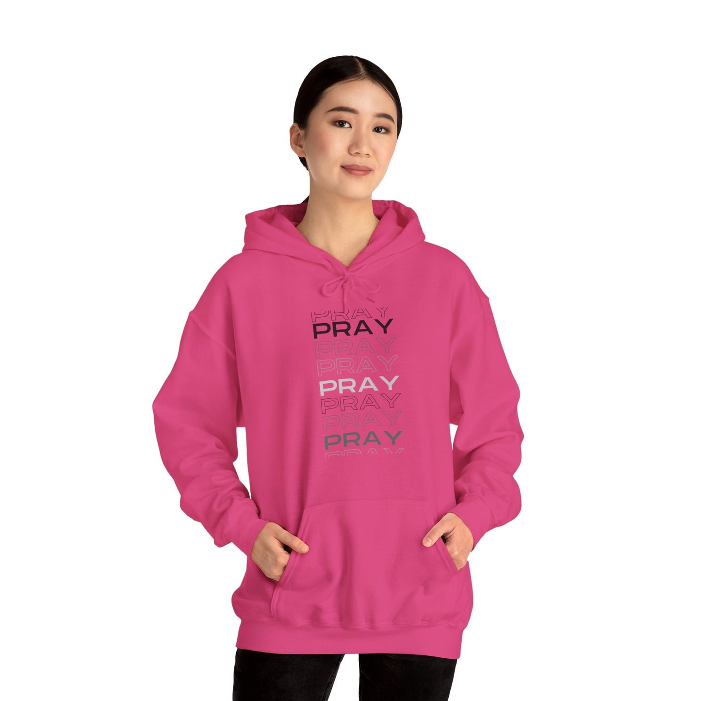 Pray- Unisex Hoodie (white & gray letters)