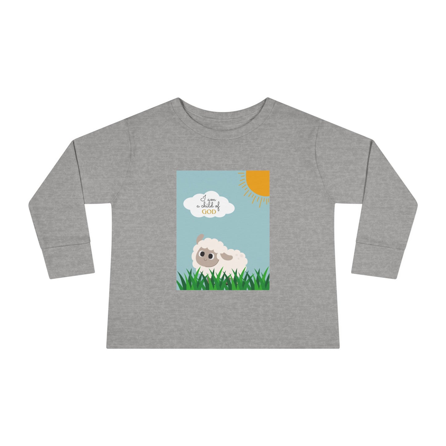 I am a child of God- Toddler Long Sleeve Tee (adorable sheep)