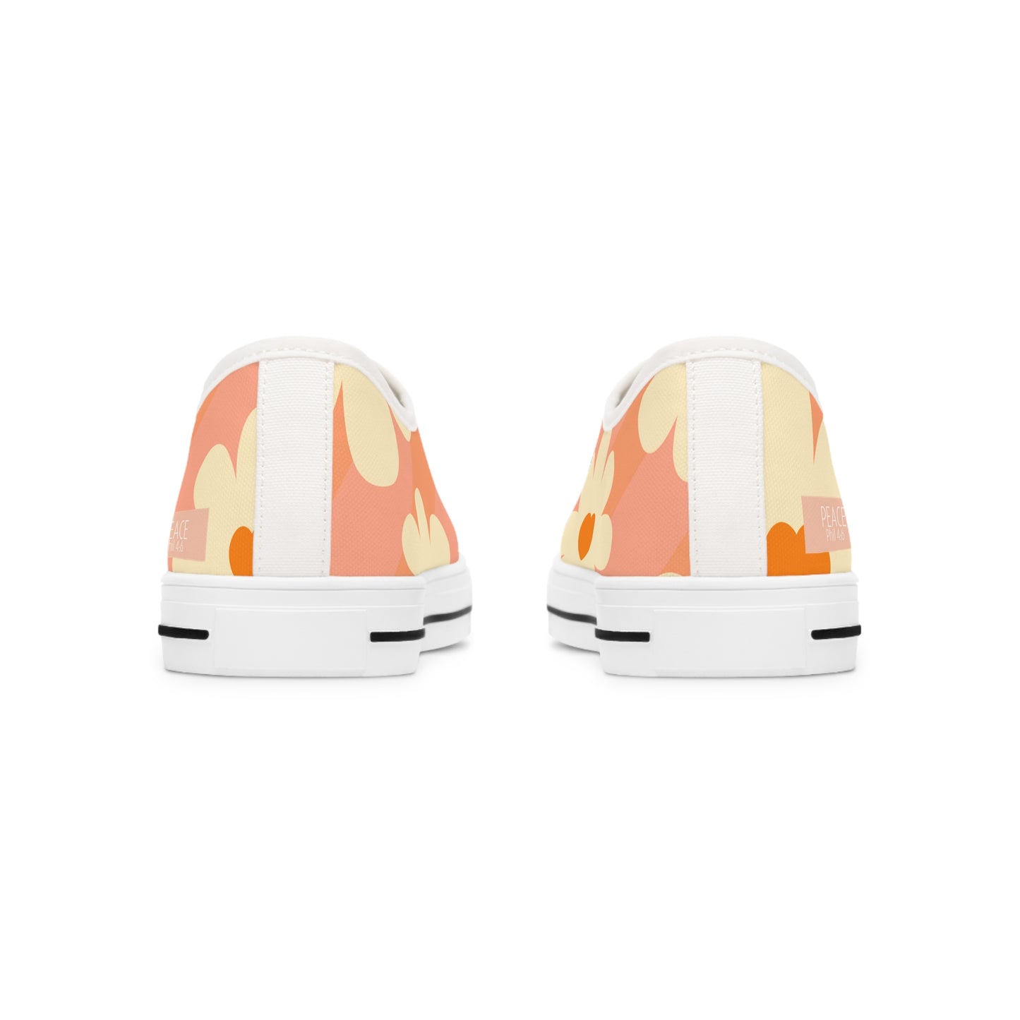 Peace (Phil 4:6) Women's Low Top Sneakers- (hippie daisies)