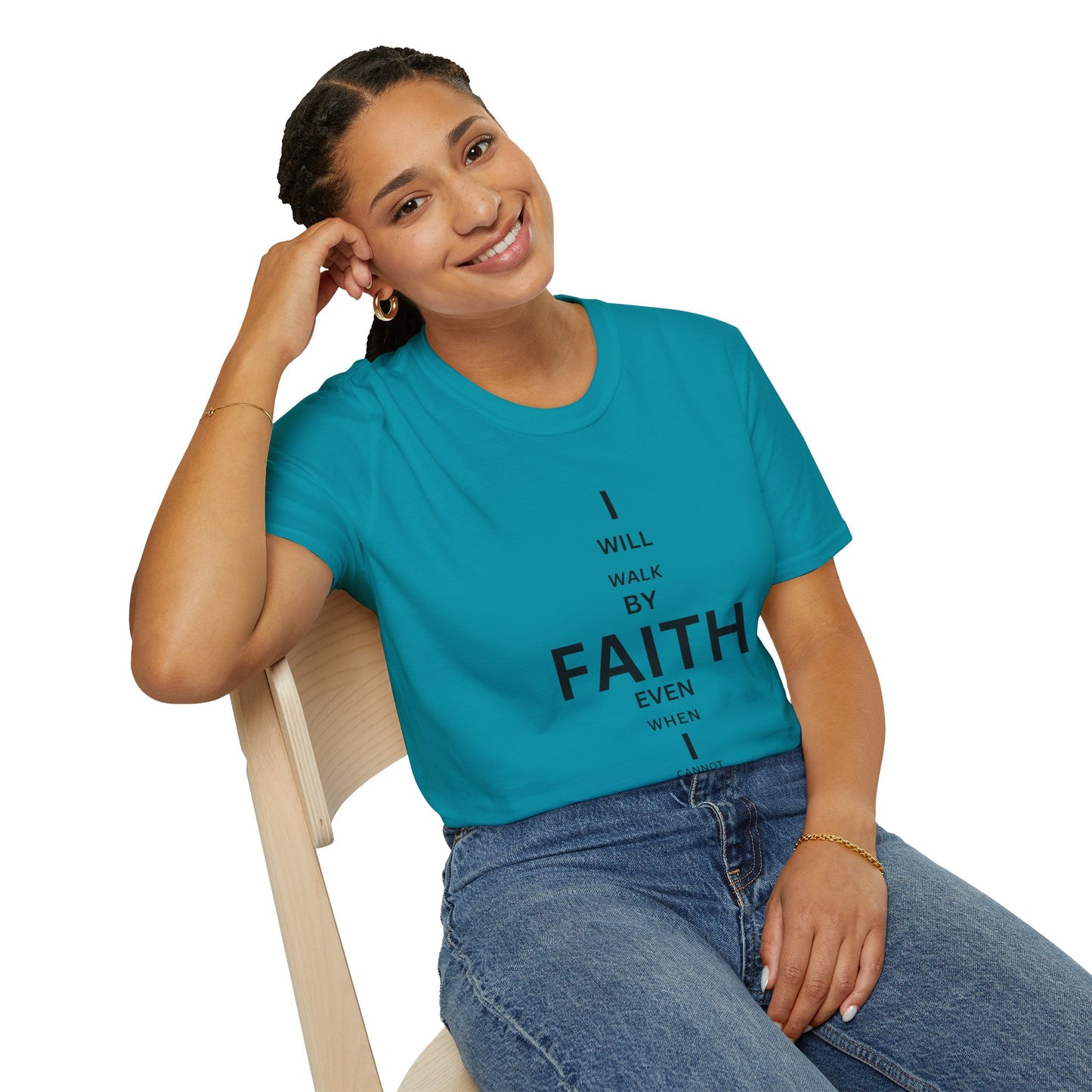 I will walk by FAITH- Unisex Softstyle T-Shirt