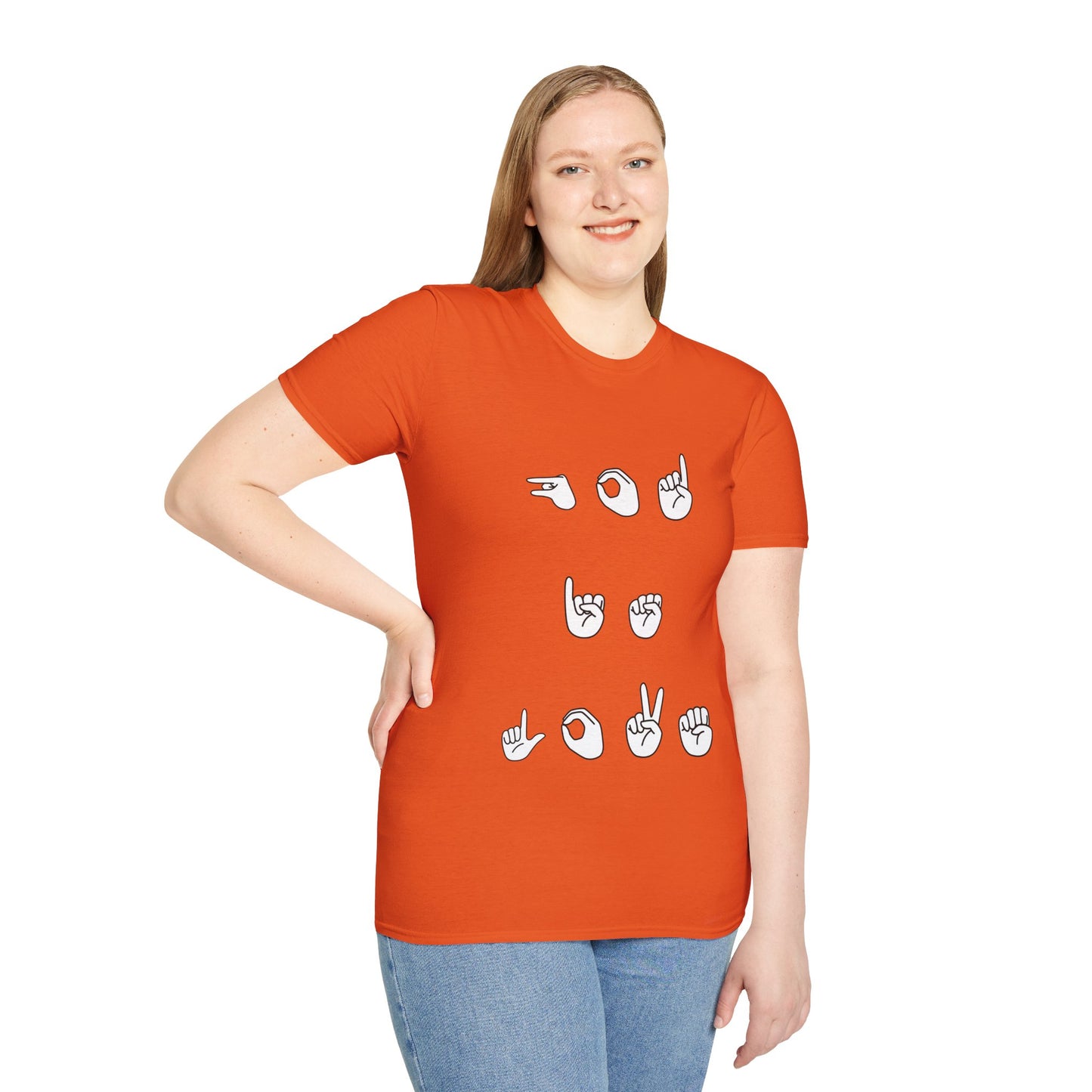 God is Love- Unisex Softstyle T-Shirt (sign language)
