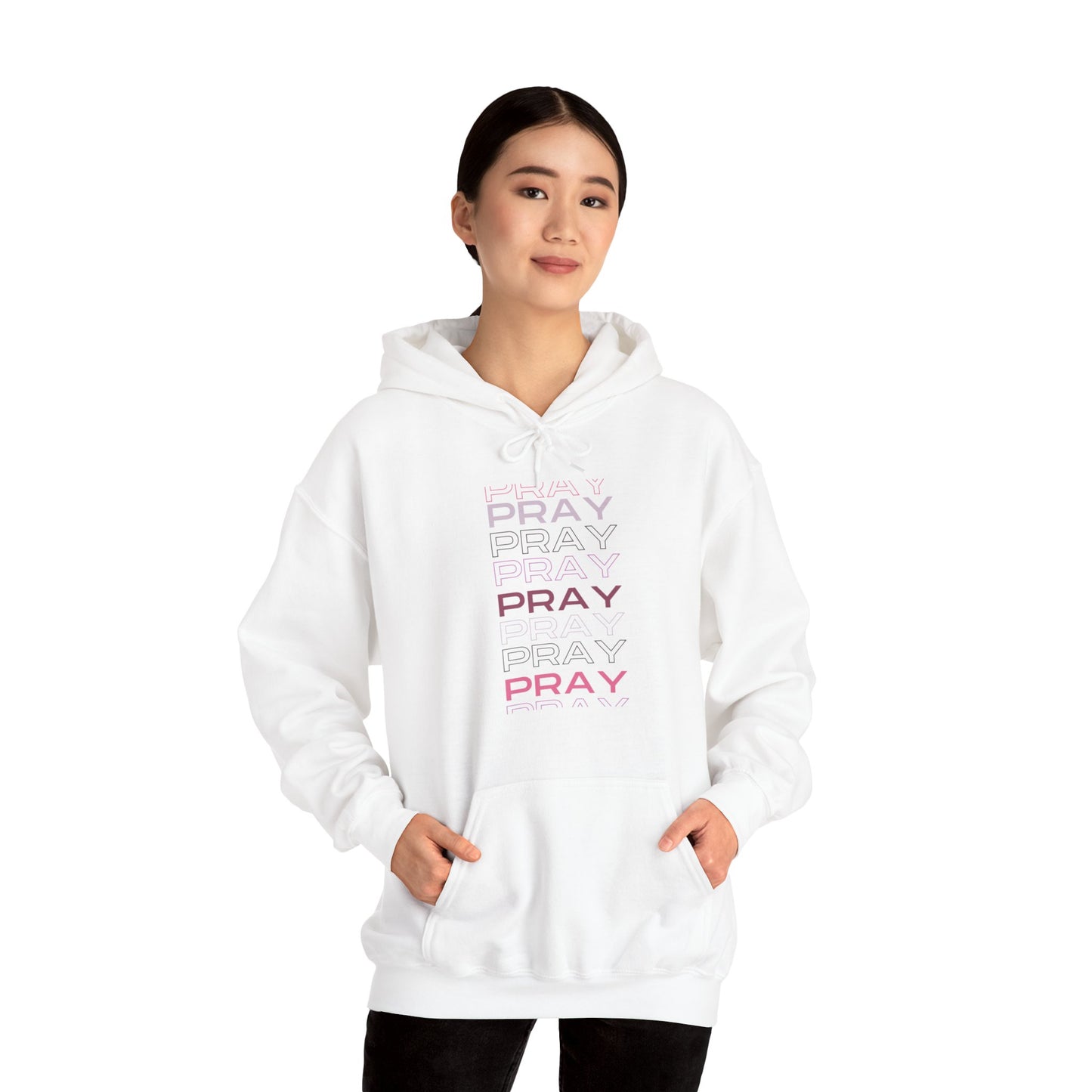 Pray- Unisex Hoodie (white & gray letters)