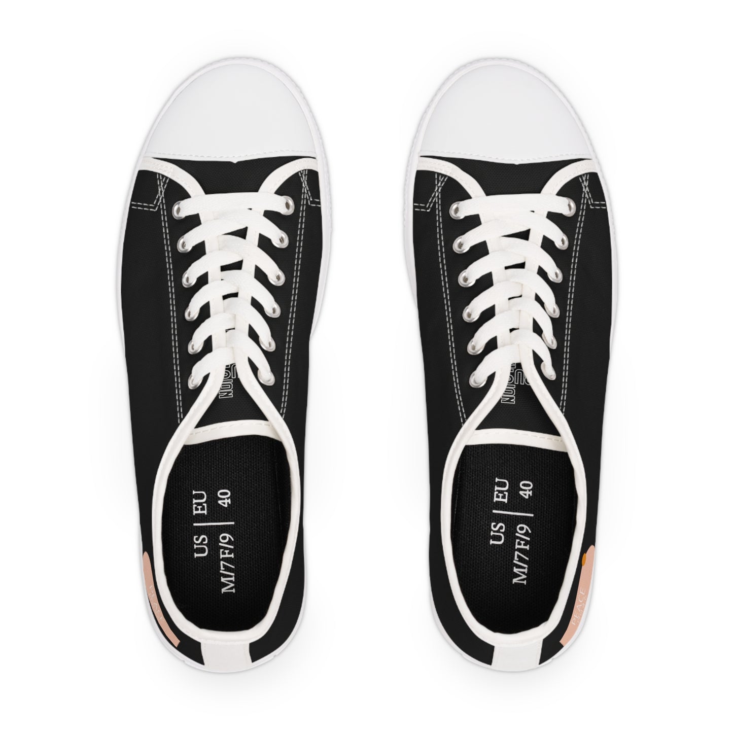 Peace (Phil 4:6)- Women's Low Top Sneakers (black)