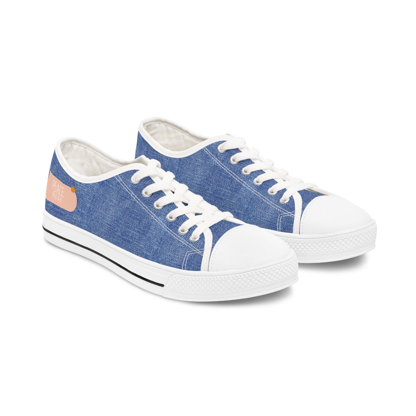 Peace (Phil 4:6)- Women's Low Top Sneakers (jeans)
