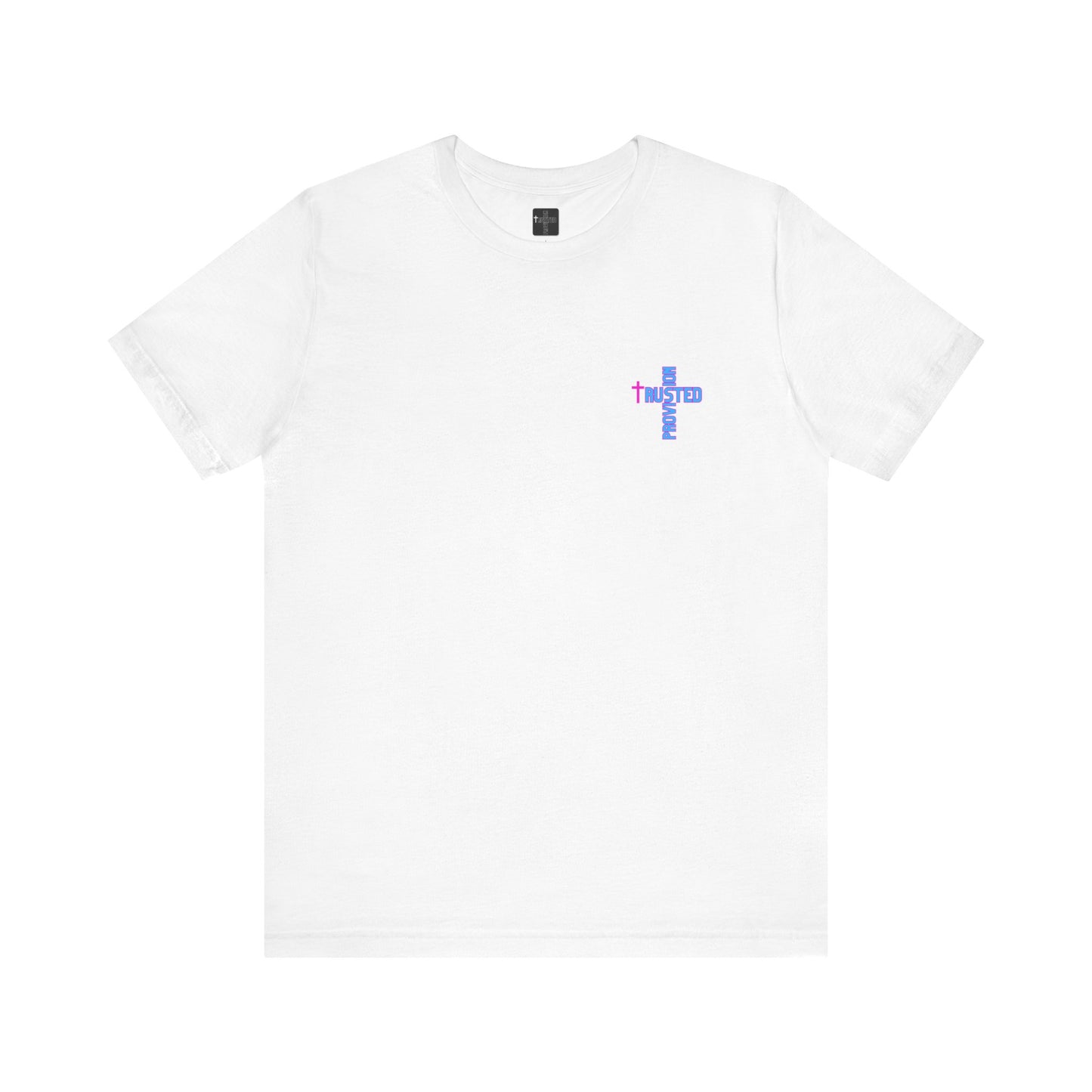 Trusted Provision- Unisex T-shirt (pink/blue logo)
