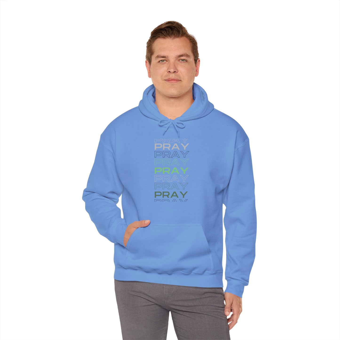 Pray- Unisex Hoodie (white & gray letters)