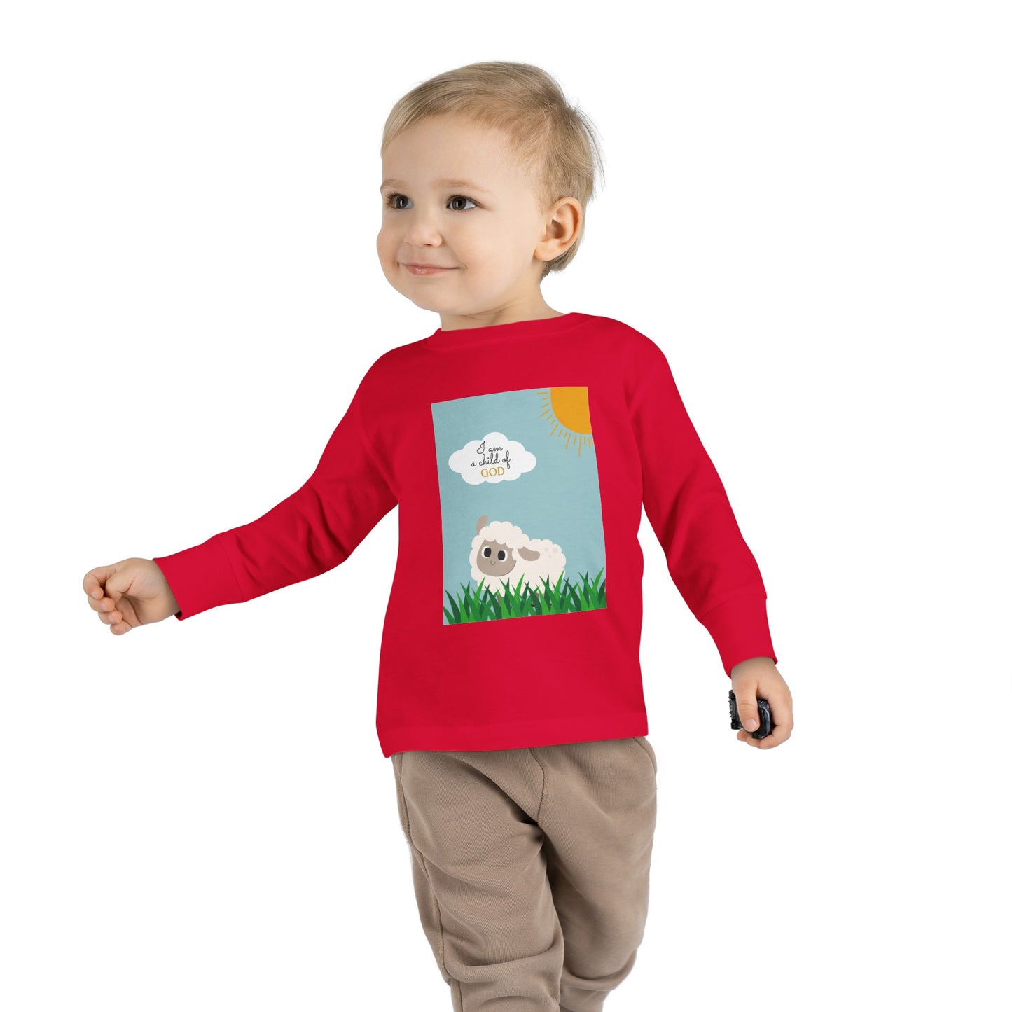 I am a child of God- Toddler Long Sleeve Tee (adorable sheep)