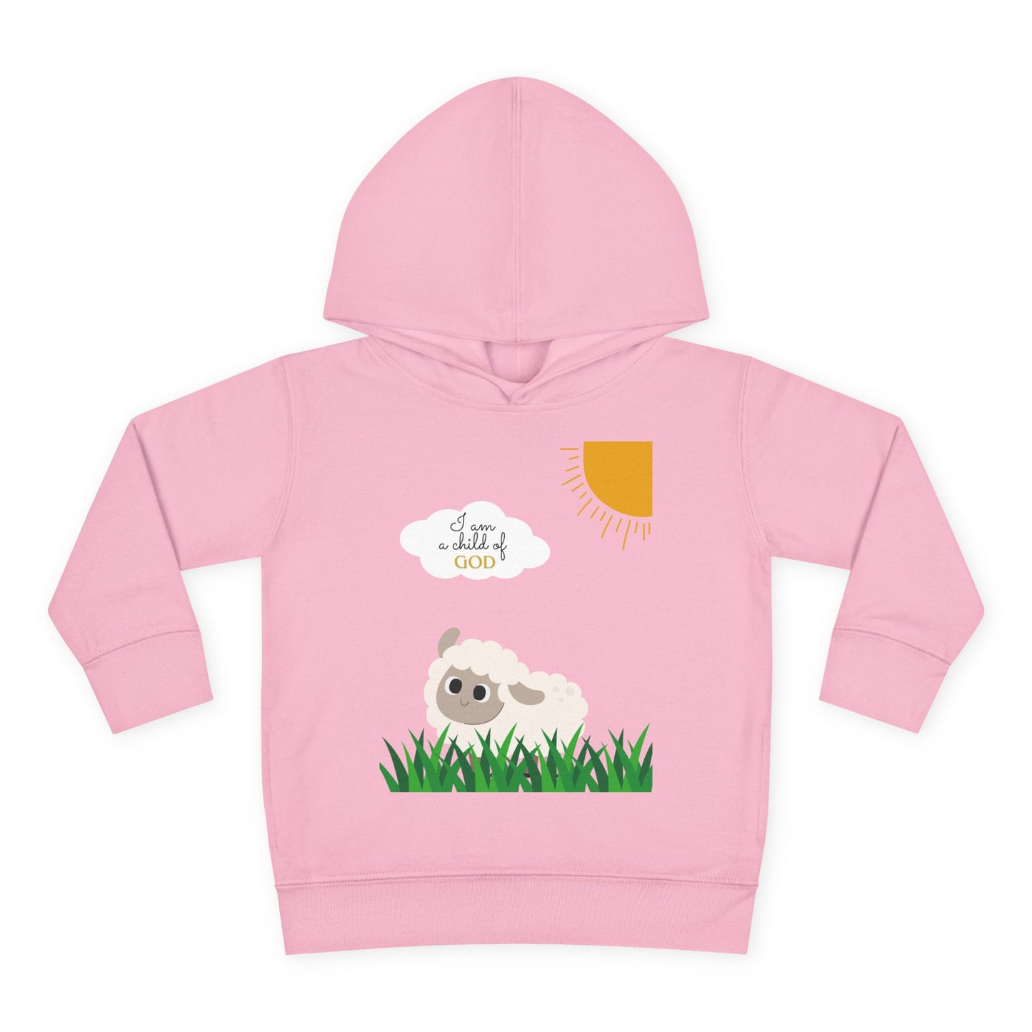 I am a child of God- Toddler Pullover Fleece Hoodie (adorable sheep)