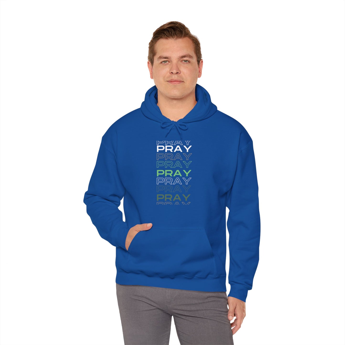 Pray- Unisex Hoodie (white & gray letters)