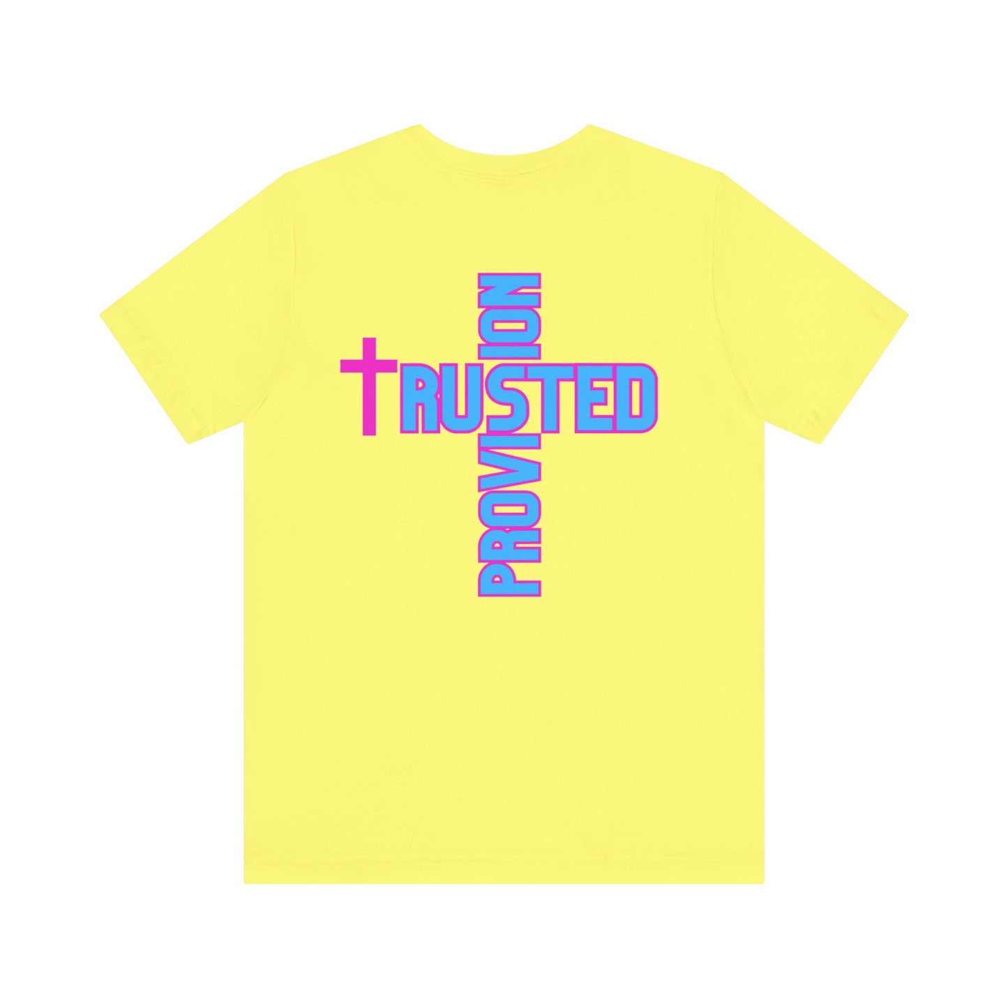 Trusted Provision- Unisex T-shirt (pink/blue logo)